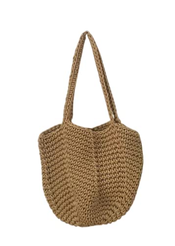 Hand-Woven Straw Handbag for Women - Large Top Handle Satchel Tote, Summer Beach Shoulder Bag, Eco-Friendly & Handmade | Perfect for Beach Outings, Picnics, and Casual Everyday Use