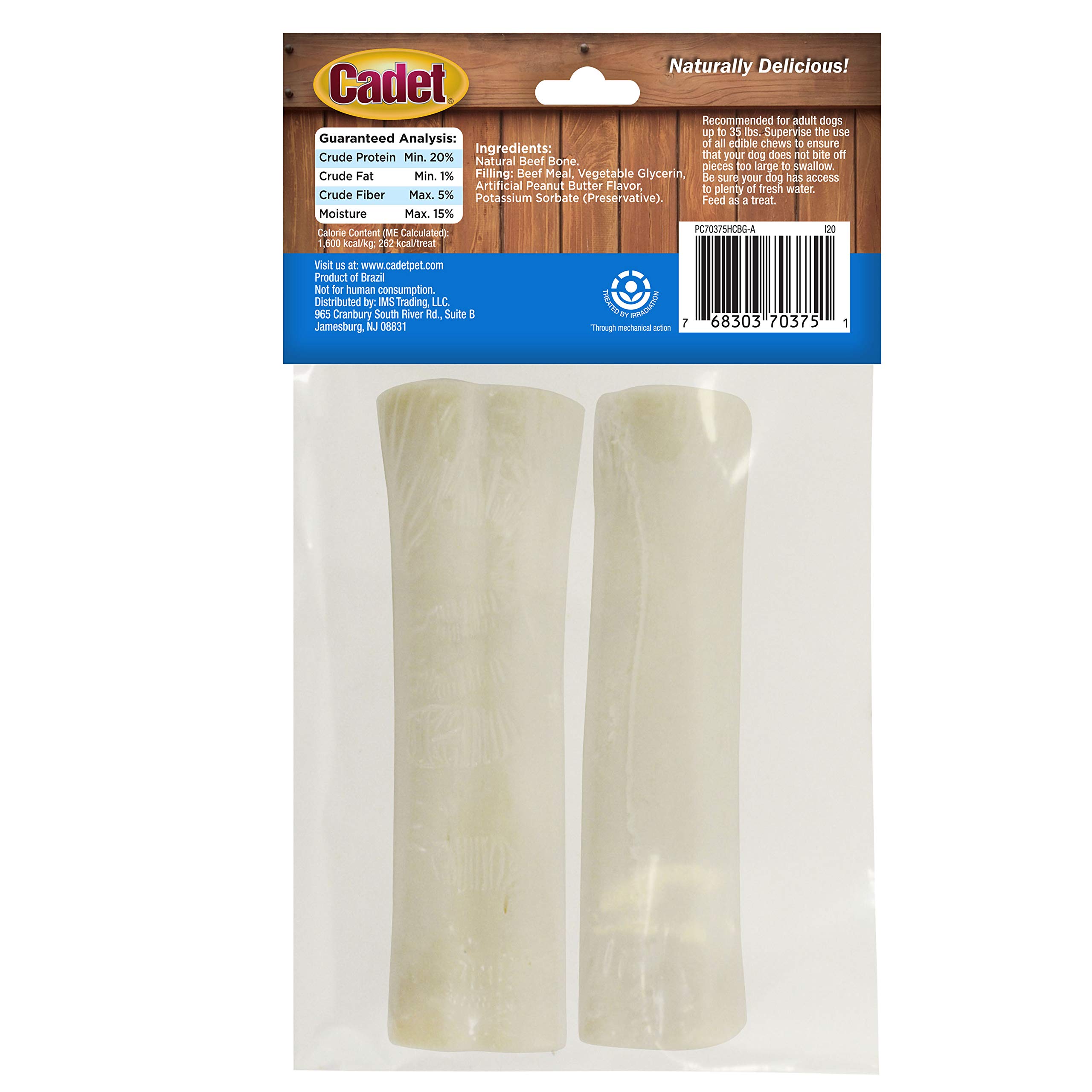 **Premium Cadet Junior Stuffed Shin Bones for Dogs – High Protein, Long-Lasting Chew Toy for Aggressive Chewers – Supports Dental Health – Peanut Butter Flavor (2 Count) – Perfect for Training, Teething & Playtime**