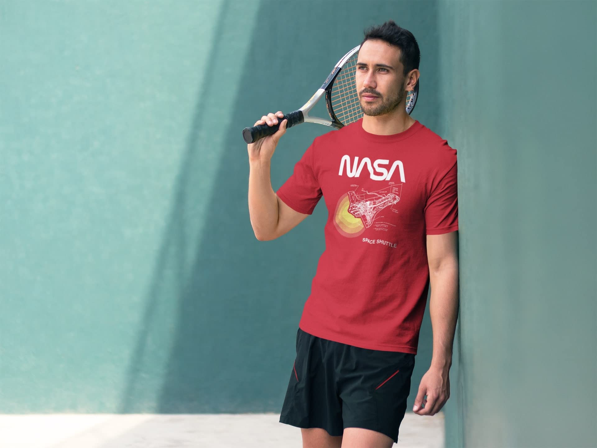 NASA Space Shuttle Graphic Tee for Men & Women - Astronaut Crew Neck T-Shirt with Detailed Spacecraft Diagram - Perfect for Astronomy Fans, Science Enthusiasts & Casual Wear