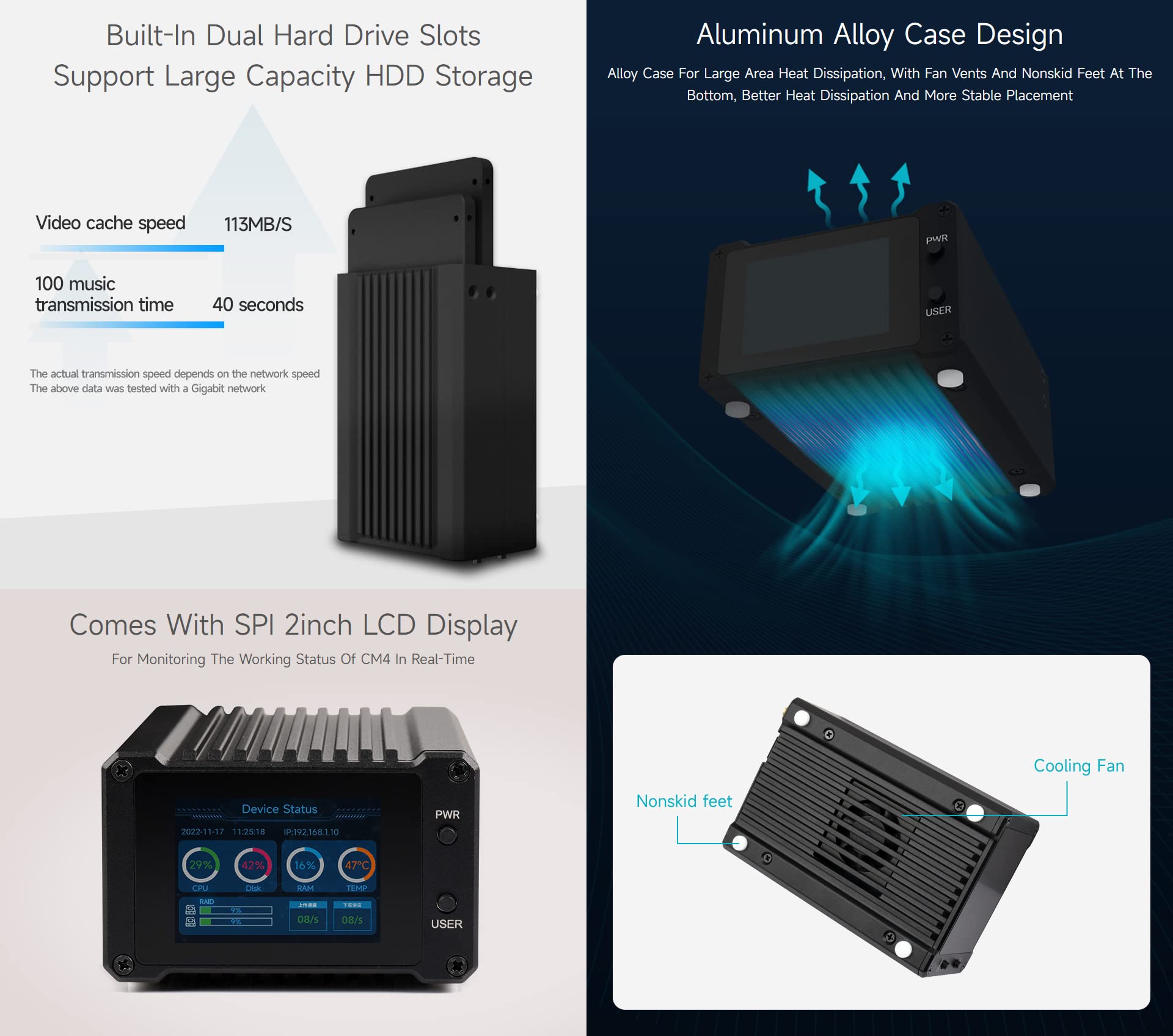 Best Raspberry Pi Compute Module 4 Compatible NAS - Mini Personal Network Storage Server for Home & Office | All-in-One Network Attached Storage Solution (CM4 Not Included) | Perfect for Media Streaming, File Backup & Remote Access