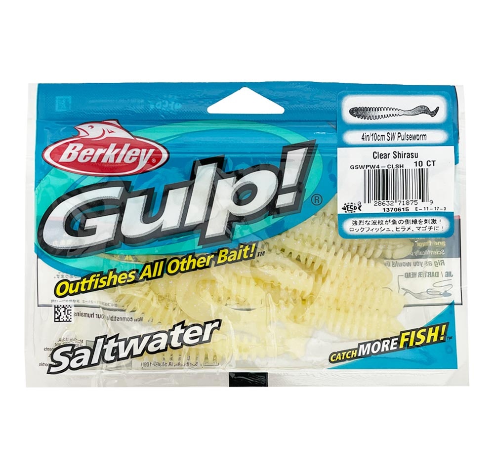 Berkley Gulp Pulseworm Soft Plastic Fishing Bait - Lifelike Action for Bass, Trout, and Walleye - Perfect for Freshwater and Saltwater Fishing