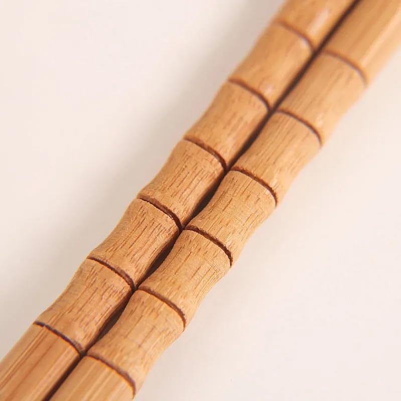 Natural Bamboo Chopsticks 10 Pairs - Chinese/Japanese/Korean Style Reusable for Sushi & Asian Cuisine