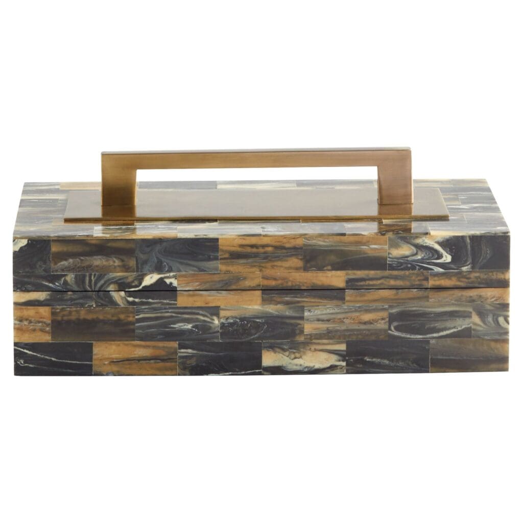 Cyan Design 11534 Cairo Box - Decorative Iron and Antique Brass Storage Box for Jewelry, Keepsakes & Home Decor | Perfect for Bedroom, Bathroom & Living Room Organization