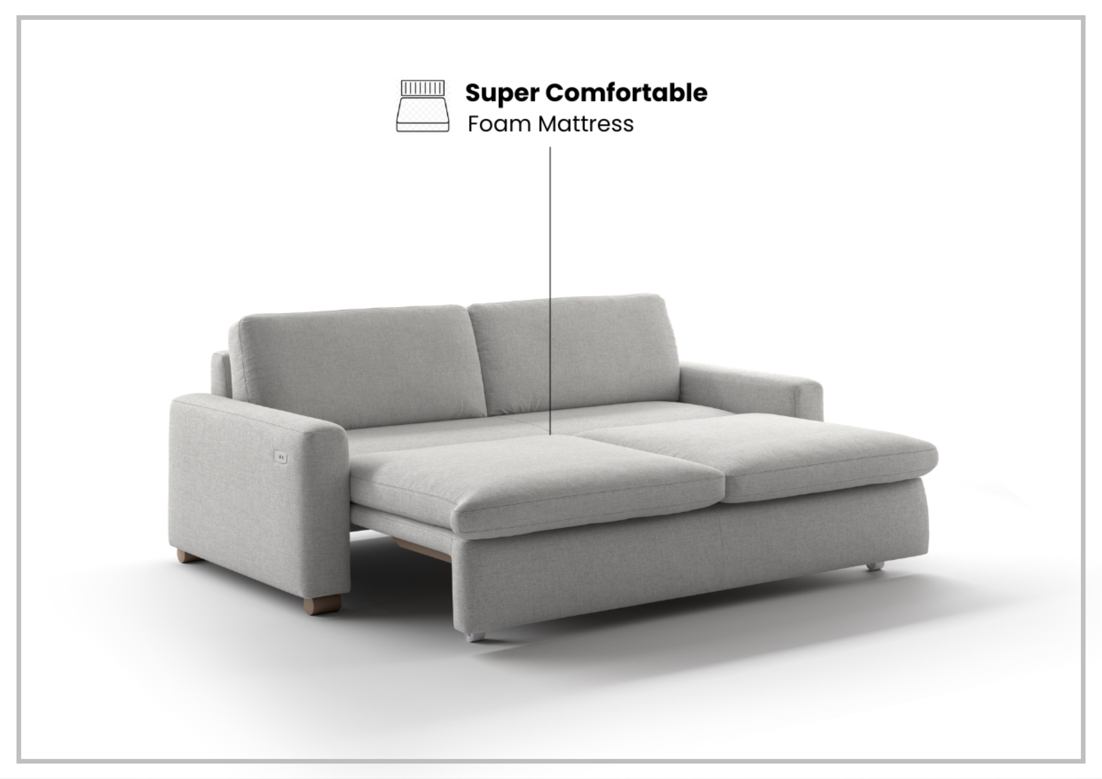 Luonto Kai Full XL Size Sleeper Sofa with Motorized Recliner - Convertible Couch Bed for Living Room, Guest Room & Small Spaces