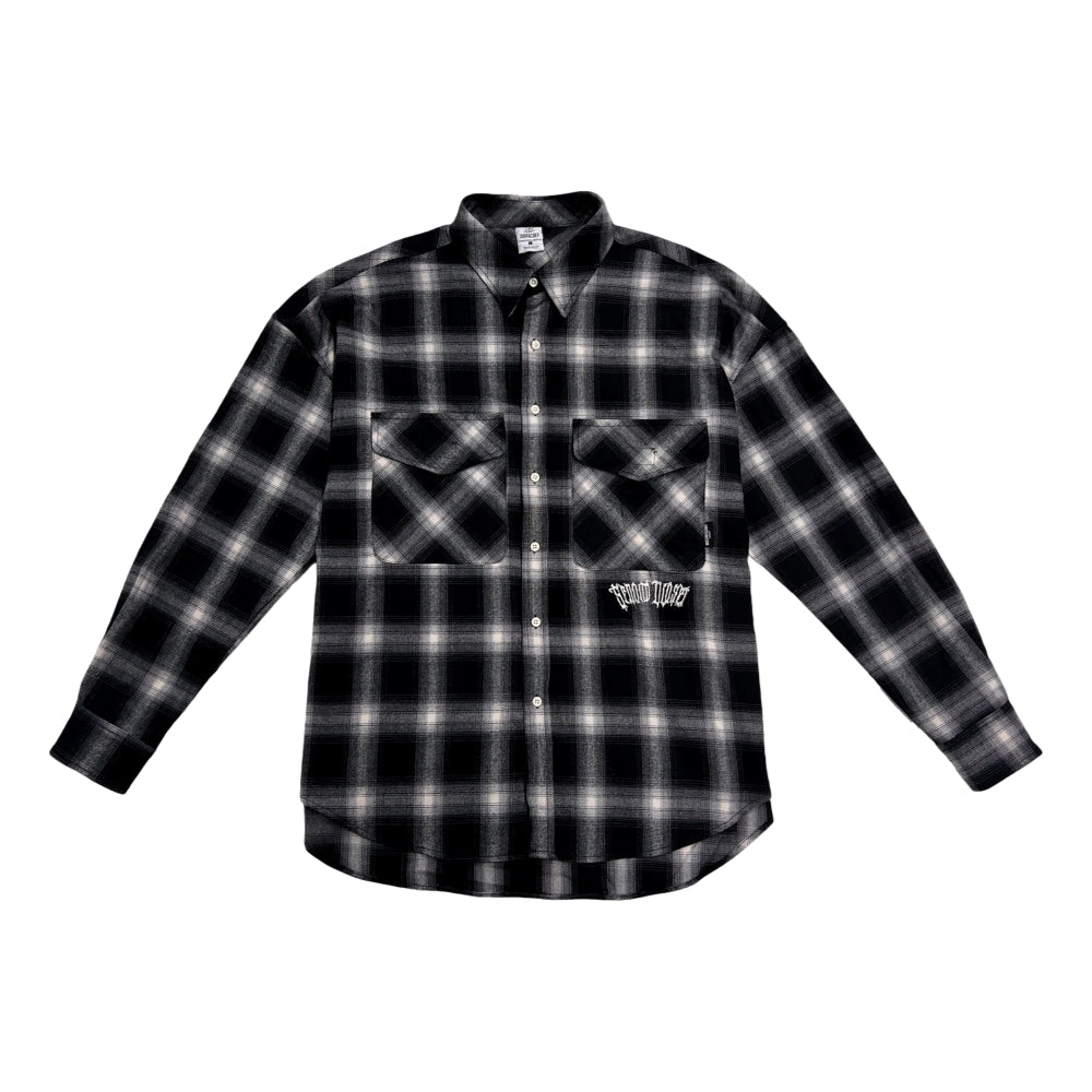 2nd Closet Smiley Face Printed Flannel Shirt - Black | Trendy Casual Wear for Men & Women | Perfect for Fall Outfits, Street Style & Layering
