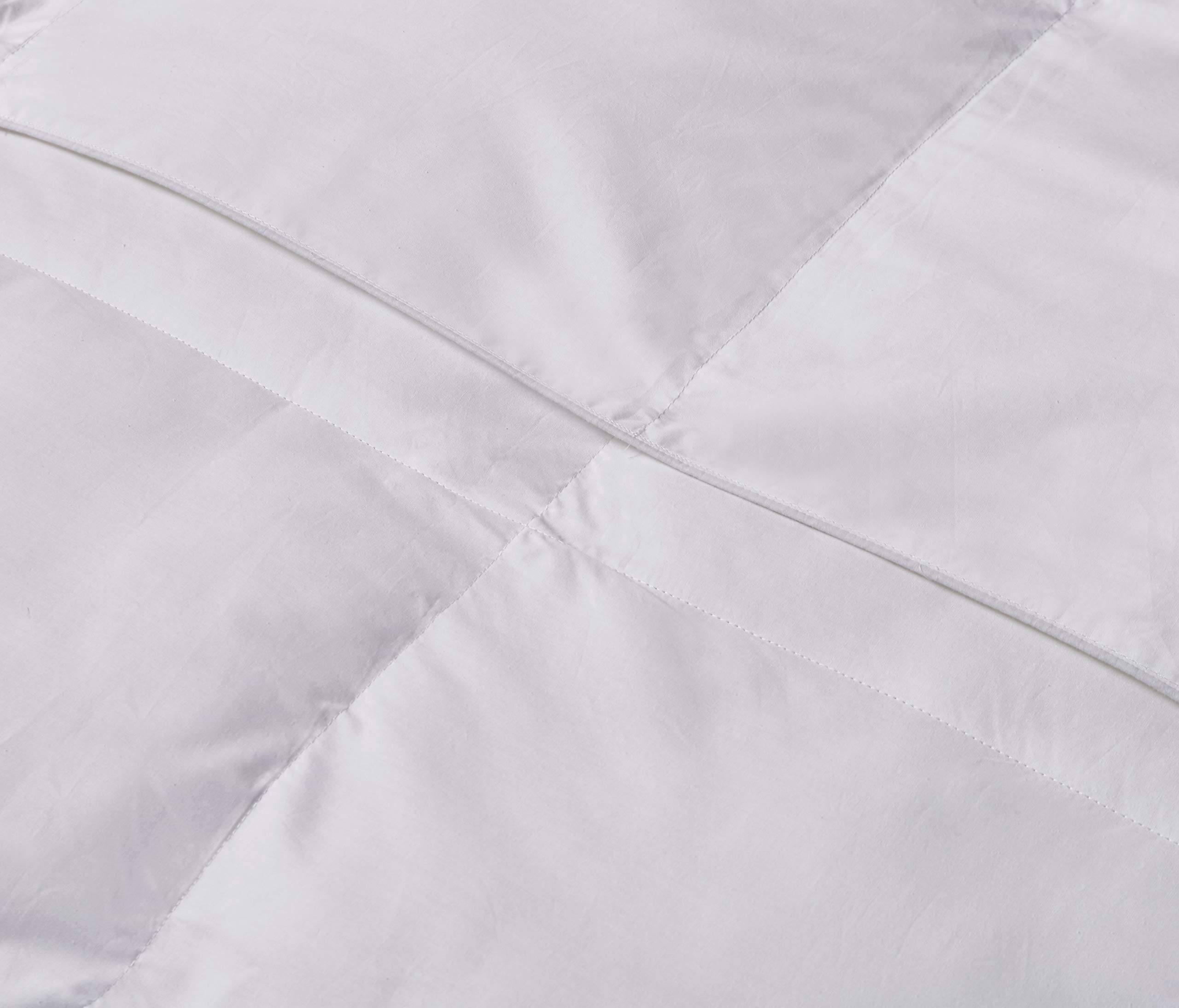 Blue Ridge Home Fashions White Goose Down & Feather Comforter - 100% Cotton, Full/Queen Size - Luxury Bedding for Cozy Winter Nights & Hotel-Style Comfort