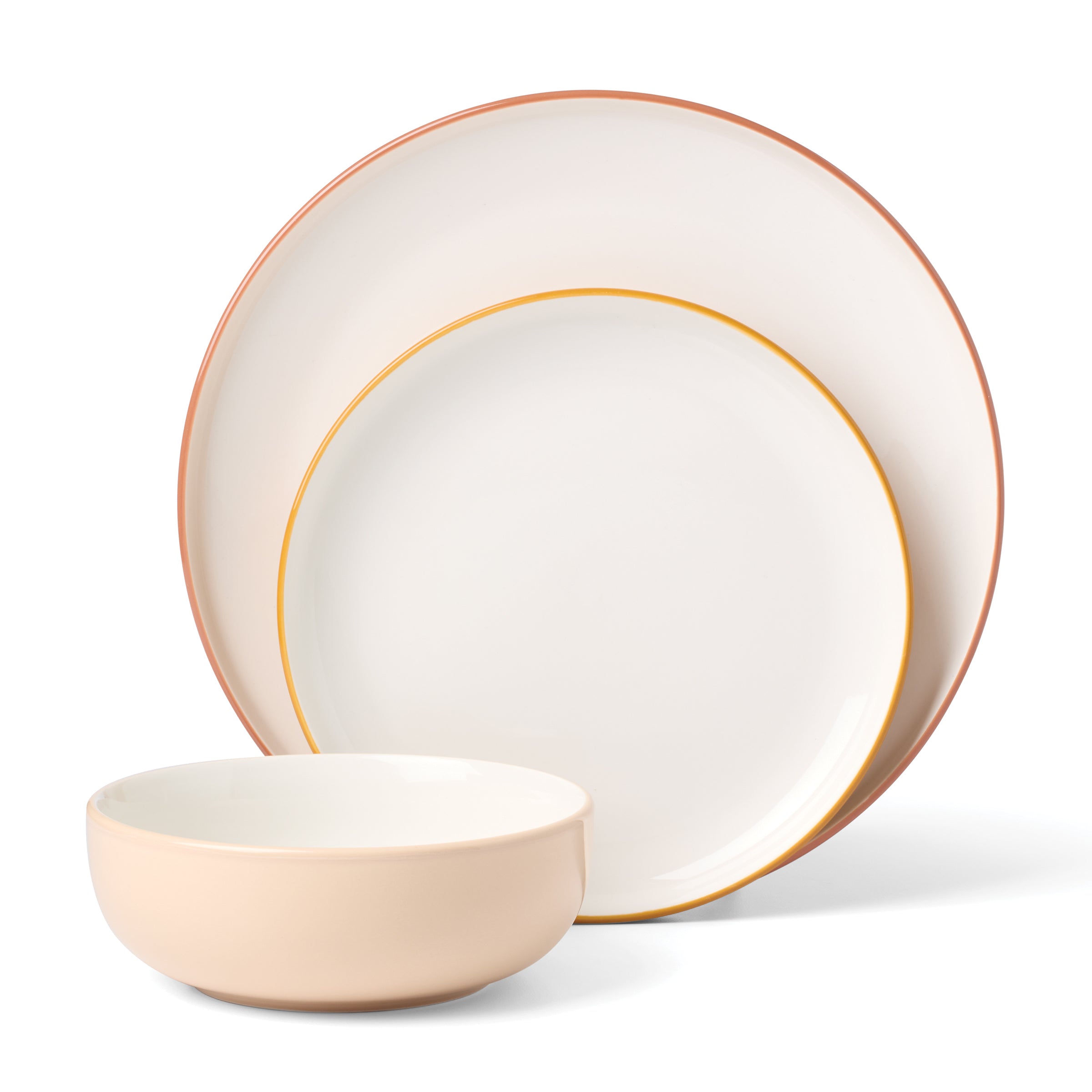 24 Seven Colors Sunbaked 12-Piece Dinnerware Set - Elegant Stoneware Plates, Bowls & Mugs for Everyday Dining, Family Gatherings & Restaurant Use