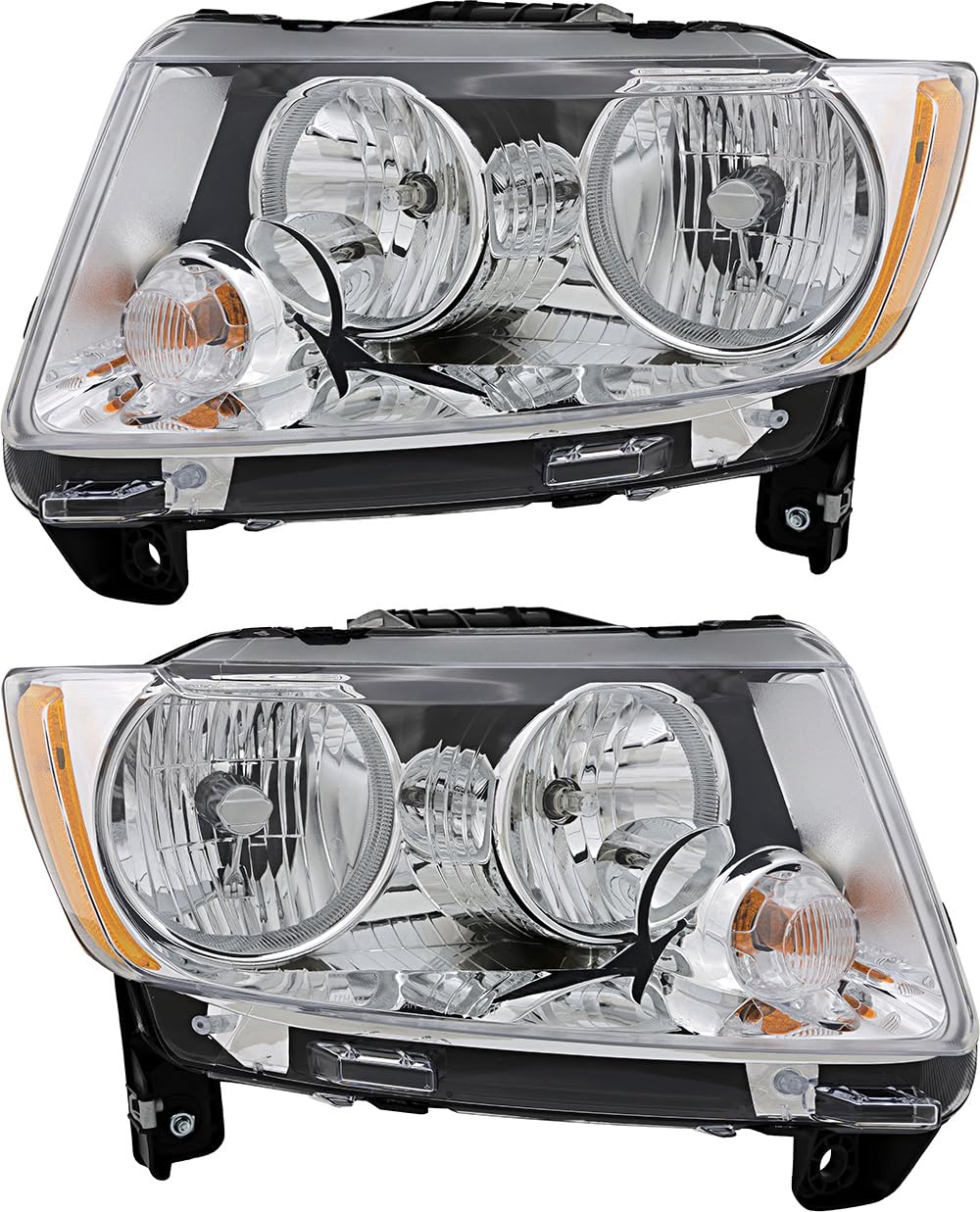 Jeep Compass Headlights Replacement Set - Compatible with 2011 2012 2013 Models - Halogen Driver & Passenger Side Lamps - Perfect for Night Driving & Off-Road Adventures