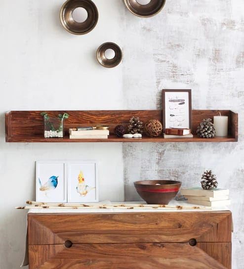 40 Inch Floating Shelf Wall Mounted - Natural Walnut Wood Picture Ledge Display Shelf for Living Room, Bedroom, Kitchen & Office - Hanging Wall Bookshelf for Home Decor & Storage (100cm) - Perfect for Displaying Photos, Books & Decorative Items