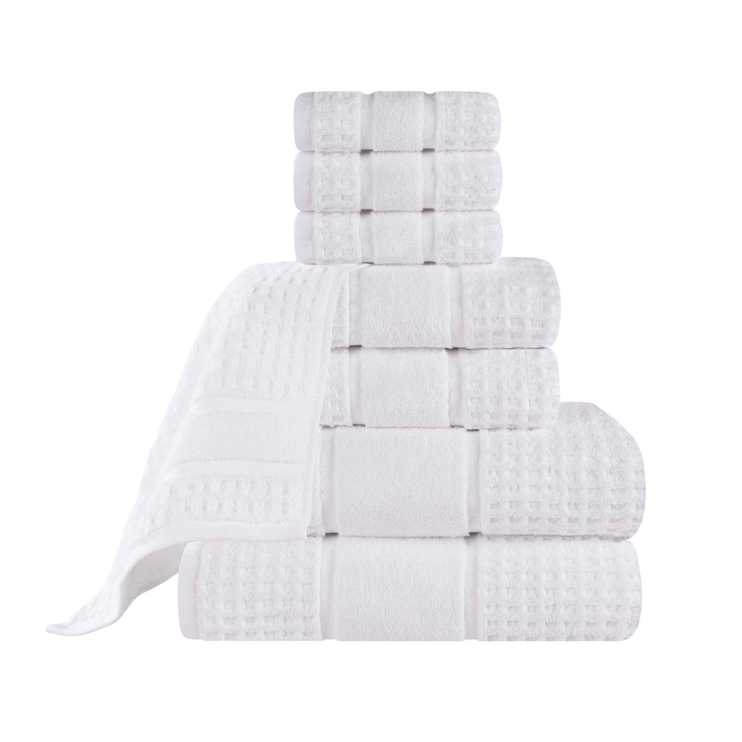Premium 8-Piece Zero Twist Cotton Waffle Towel Set - Ultra Soft & Highly Absorbent Honeycomb Weave Bath Towels for Spa, Gym & Luxury Home Use