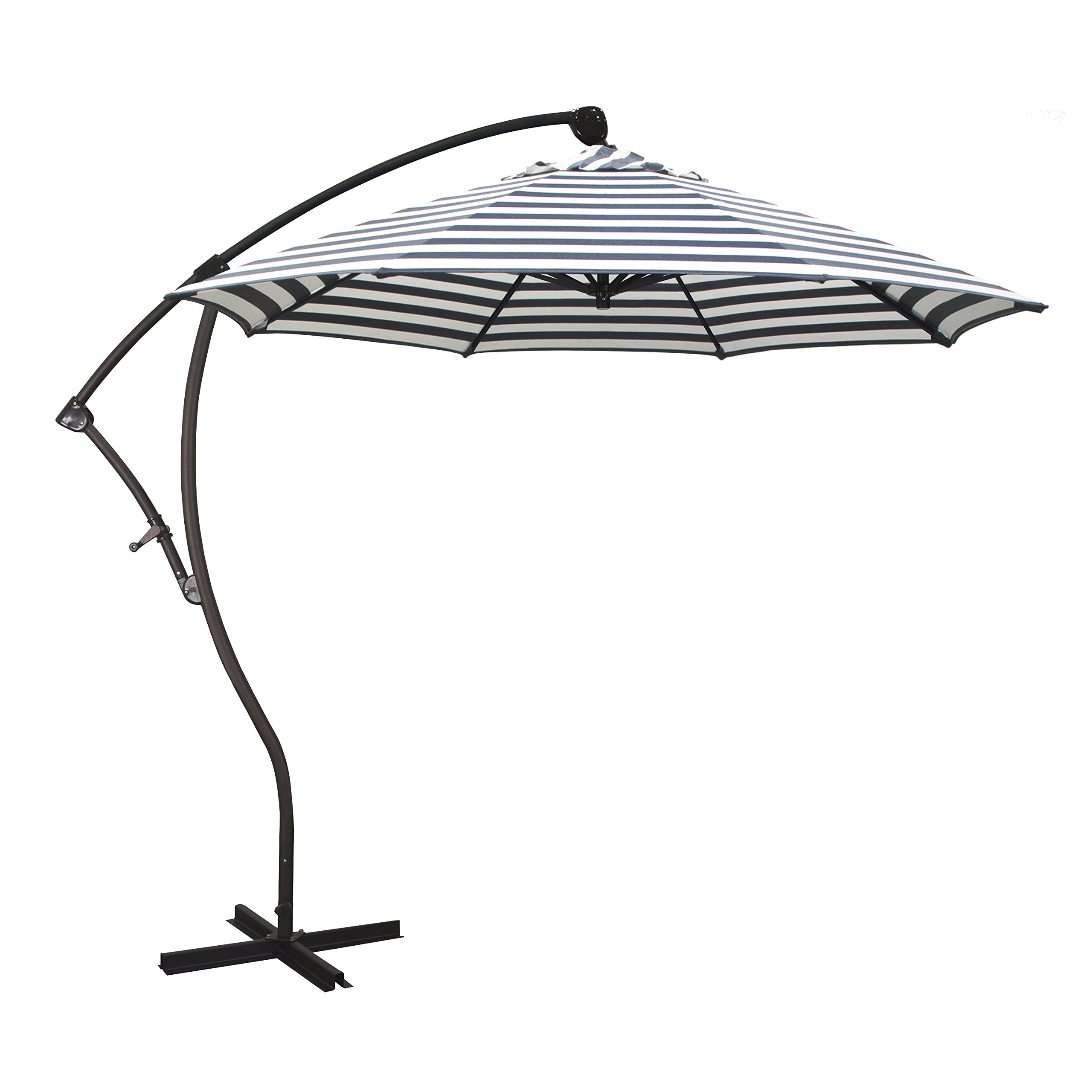 9-Foot California Offset Cantilever Patio Umbrella with Infinite Tilt & 360° Rotation - Fade-Resistant Fabric & Cross Section Base - Perfect for Poolside, Backyard, and Outdoor Dining Areas