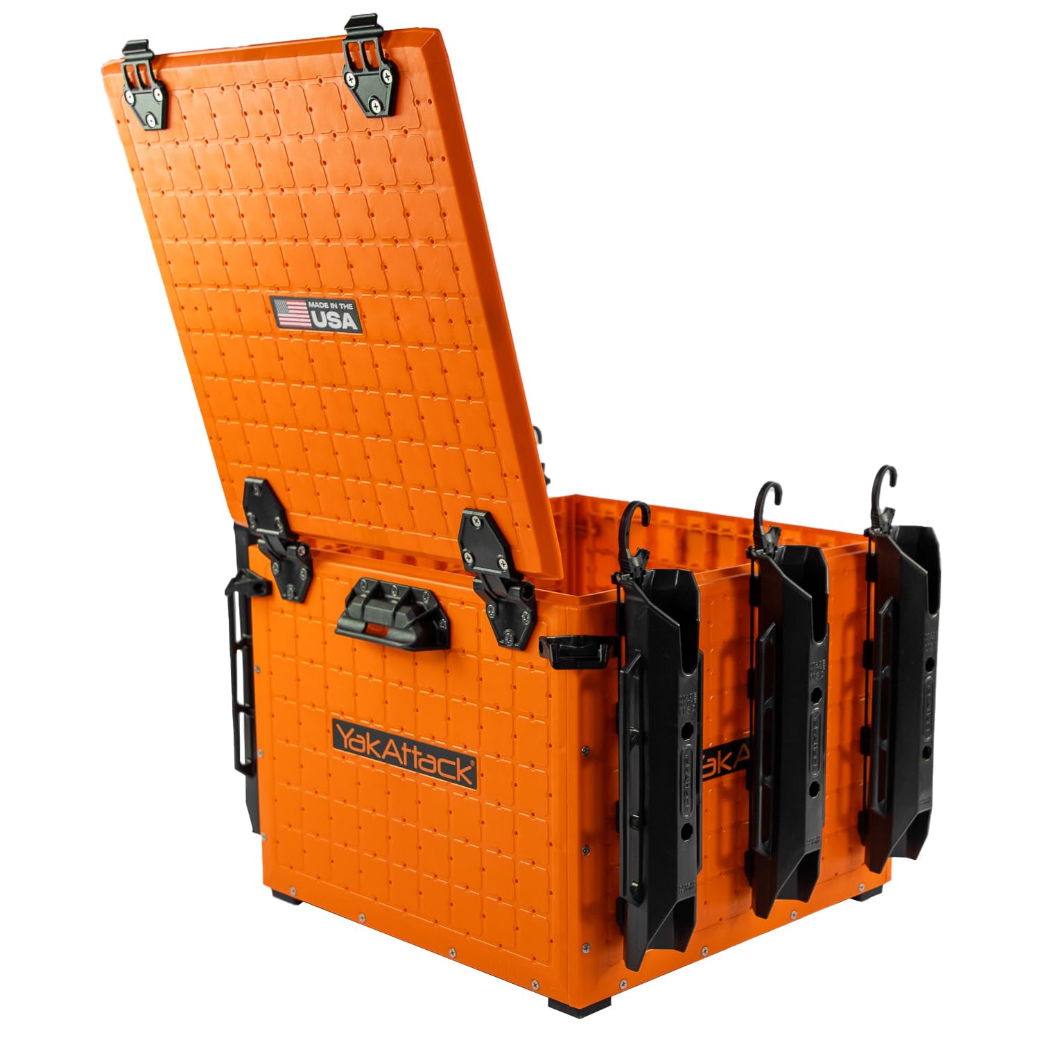 YakAttack BlackPak Pro Kayak Fishing Crate with 6 Rod Holders - 16