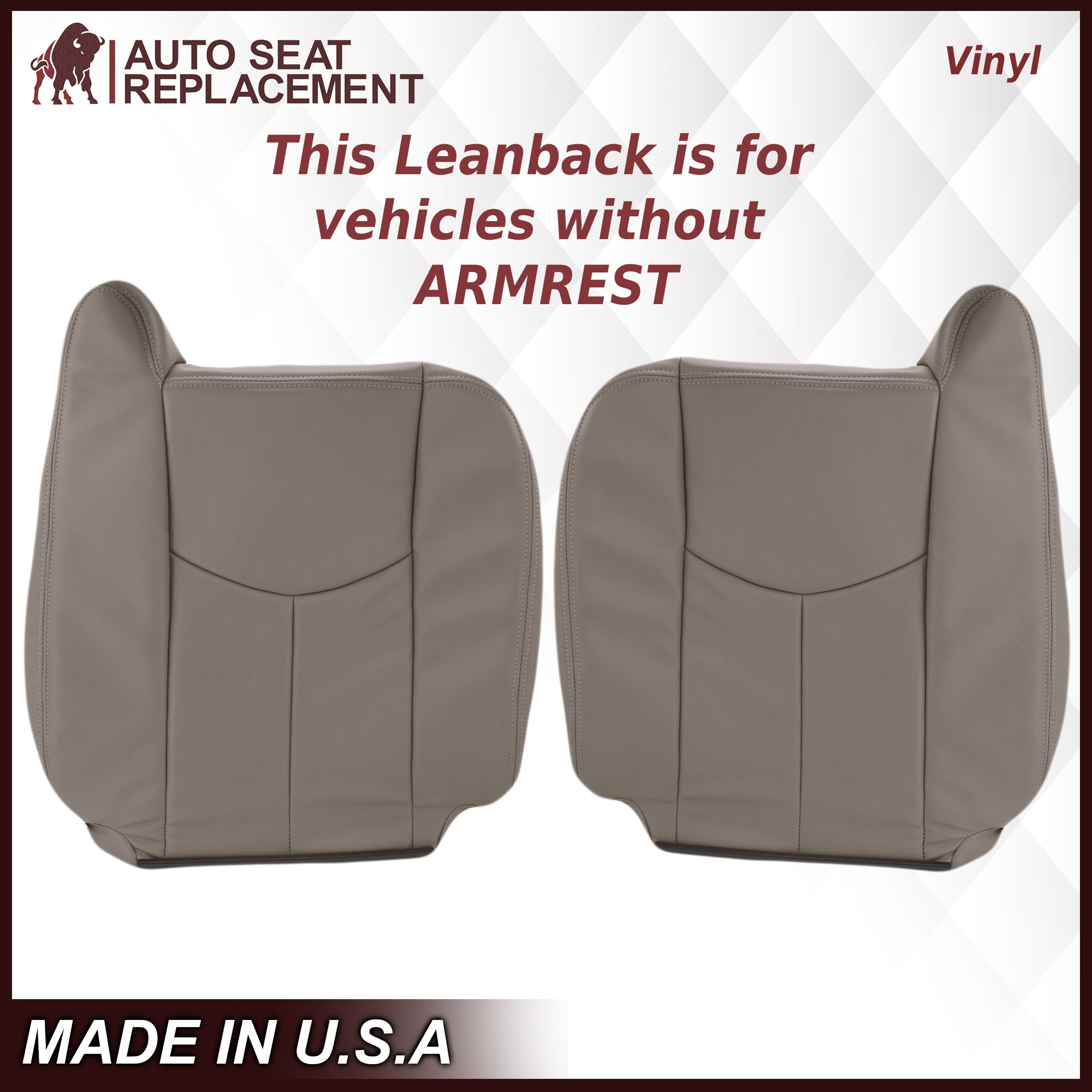 2003-2007 Chevy Silverado Avalanche GMC Sierra Work Truck Seat Cover - Gray 40/20/40 Split Bench (No Armrest) | Premium Leather or Vinyl Protection | Durable & Comfortable for Construction, Farming & Daily Commuting