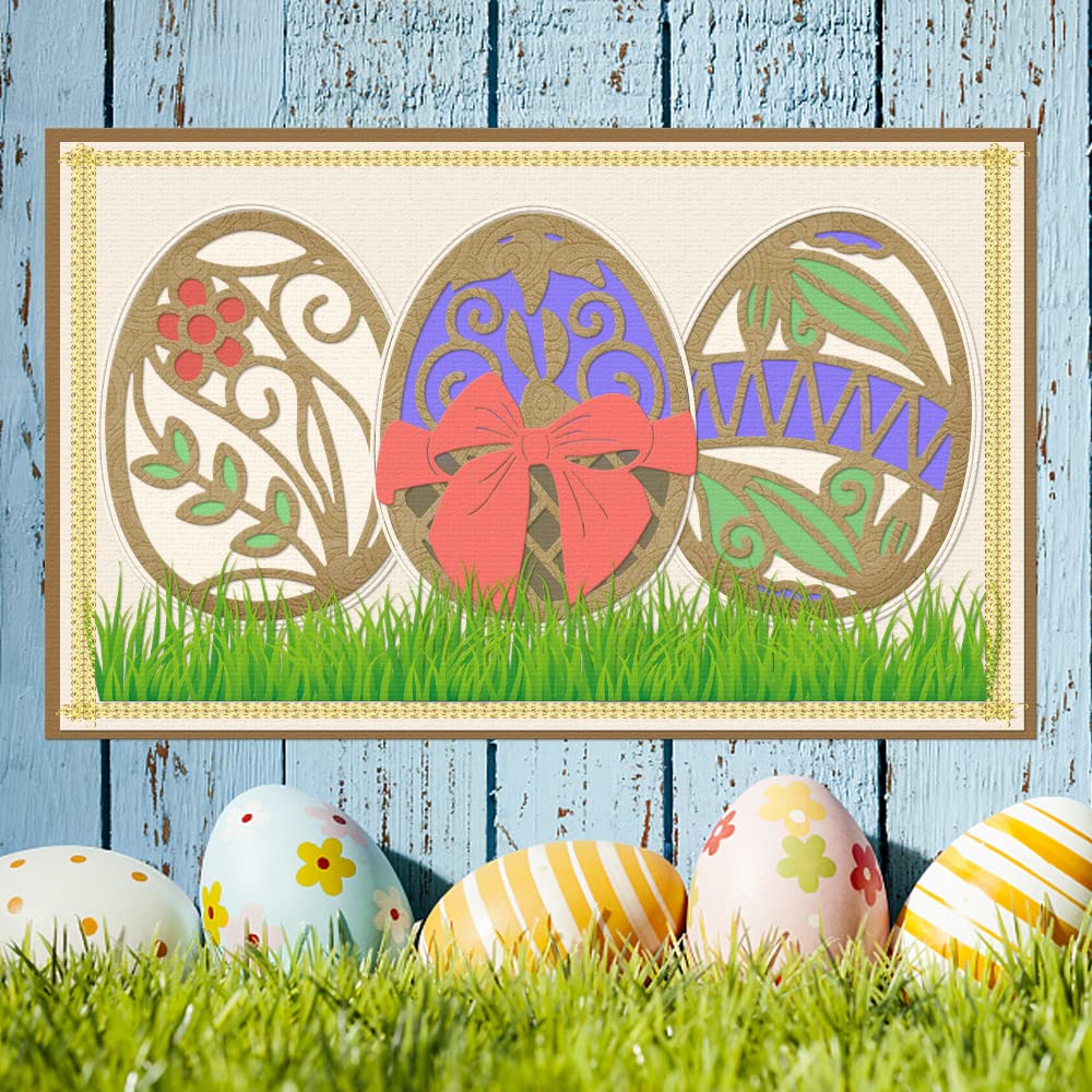 Metal Easter Egg Die Cuts - DIY Scrapbooking & Card Making Supplies for Easter Decorations - Perfect for Greeting Cards, Scrapbook Pages, and Paper Craft Projects