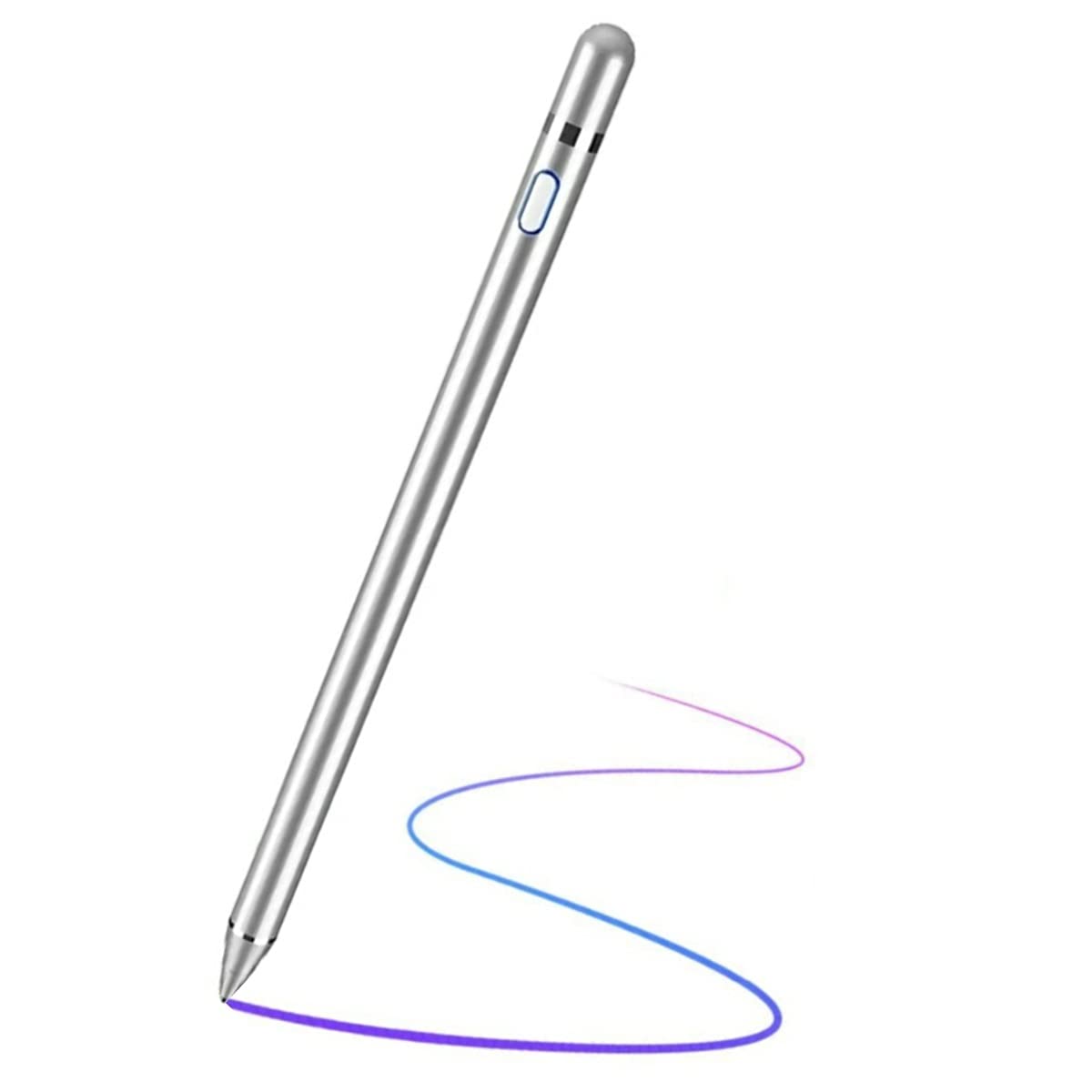 Premium Stylus Pen for iPad, iPad Pro, Air, Mini & iPhone - Active Digital Pencil with Palm Rejection for Drawing, Writing & Note Taking | Compatible with Most Touch Screen Tablets | Perfect for Artists, Students & Professionals (Silver)