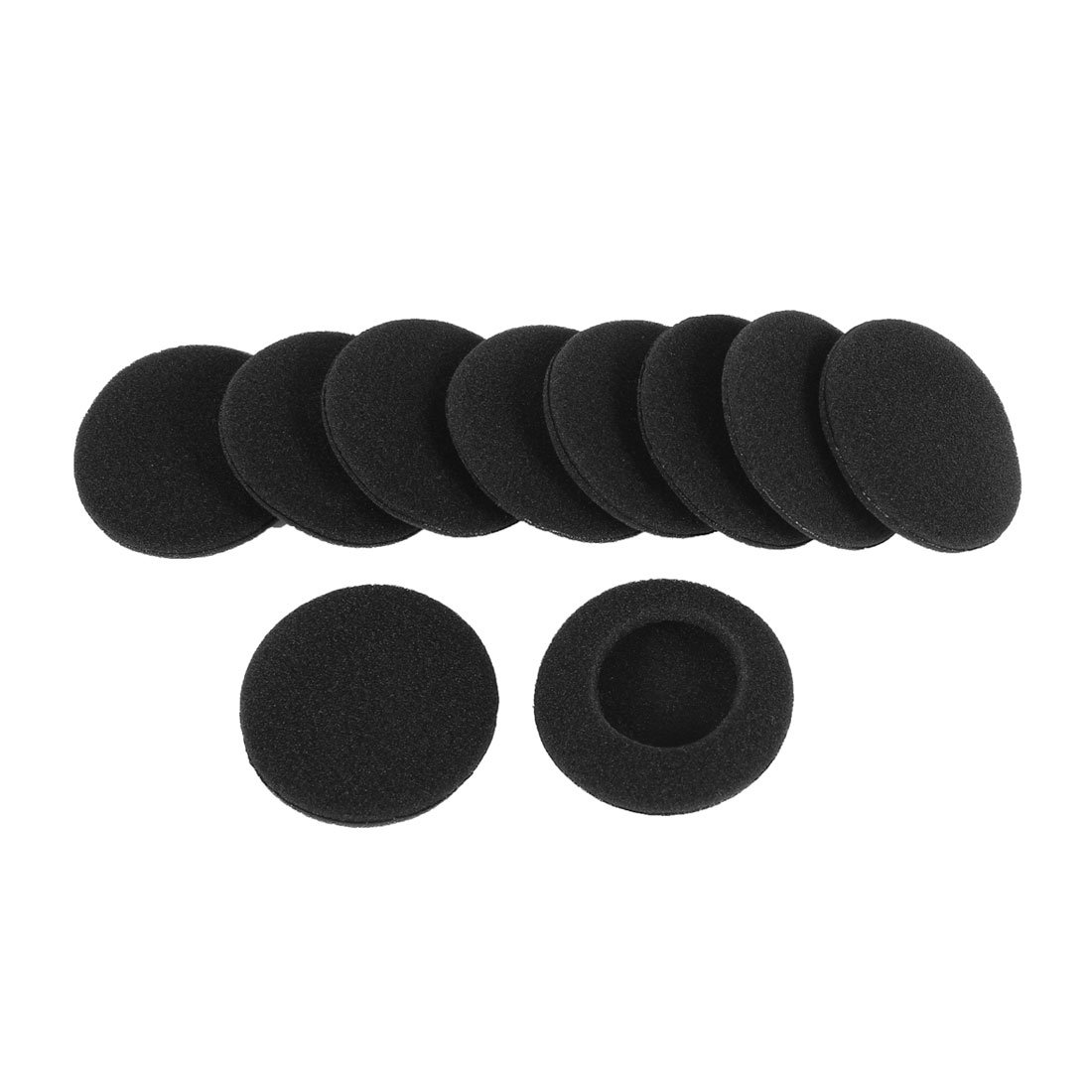 uxcell® 50mm OD Sponge Headphone Ear Pads Cover - 10 Pack Black Replacement Cushions for Cell Phone Headsets | Comfortable & Durable for Gaming, Work Calls & Music Listening