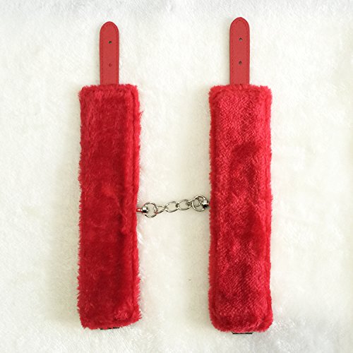 Adjustable Soft Handcuffs and Sleeping Mask Set - Comfortable Restraints for Couples (Red) - Perfect for Romantic Nights, Role Play, and BDSM Fun