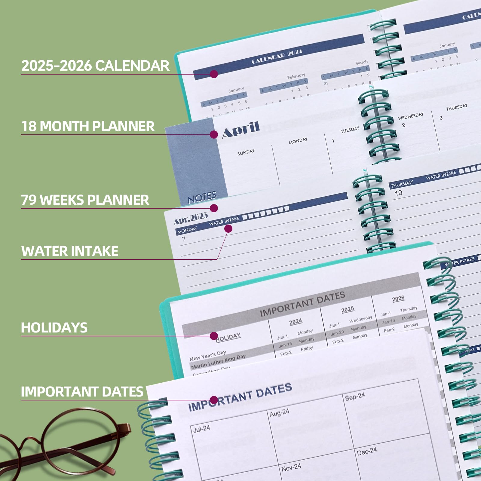 2025-2026 Planner with Weekly & Monthly Layout - January 2025 to June 2026 Daily Organizer - 5.2