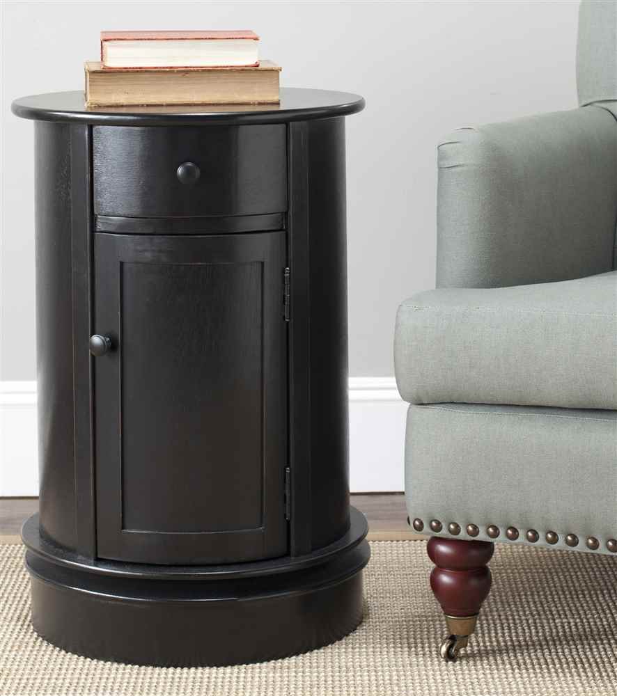 SAFAVIEH AMH5712B Distressed Black Side Table - Small Accent Table for Living Room, Bedroom, or Office Decor