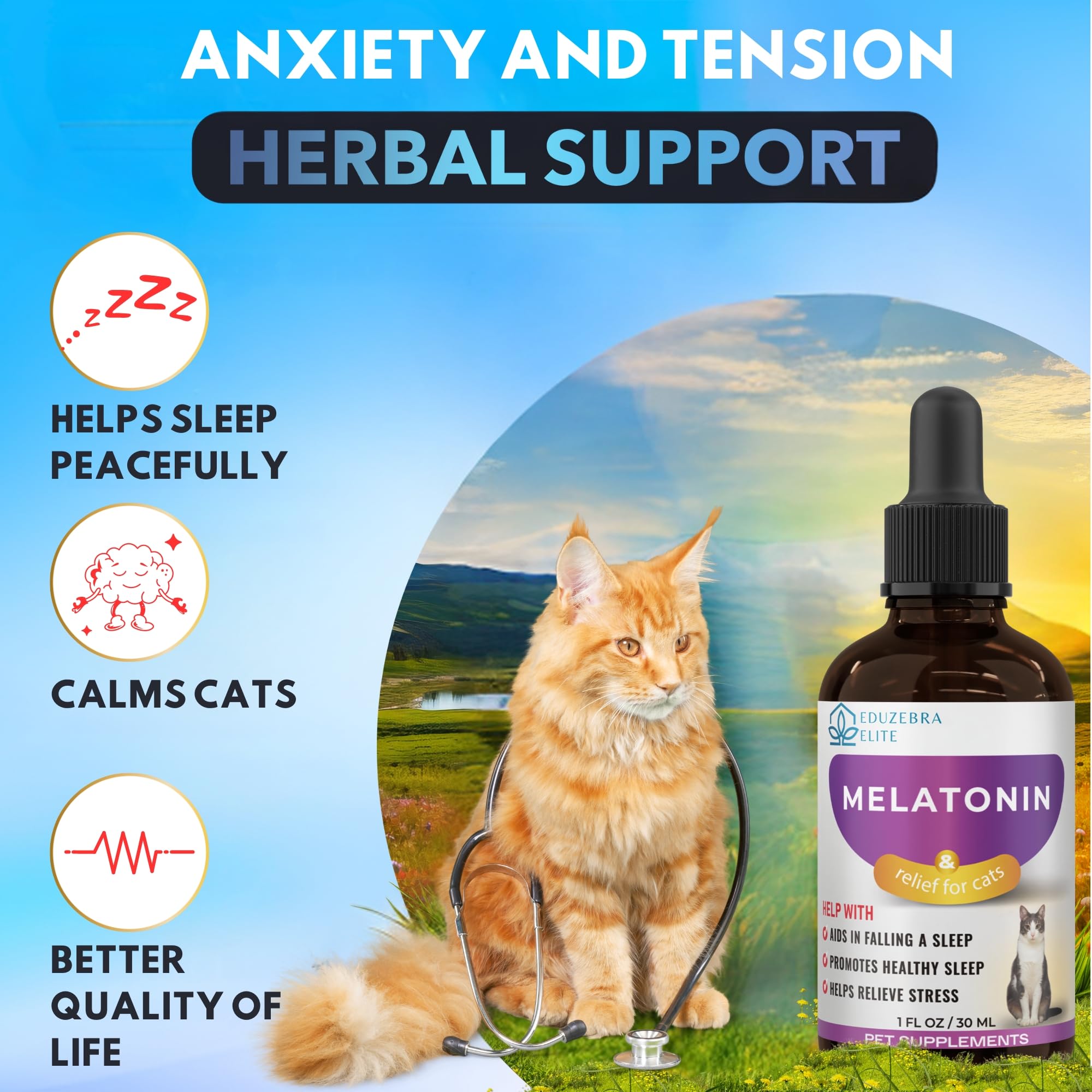 Natural Melatonin for Cats - Calming Cat Treats for Anxiety Relief & Sleep Aid | Supports Restful Sleep During Grooming, Travel & Vet Visits