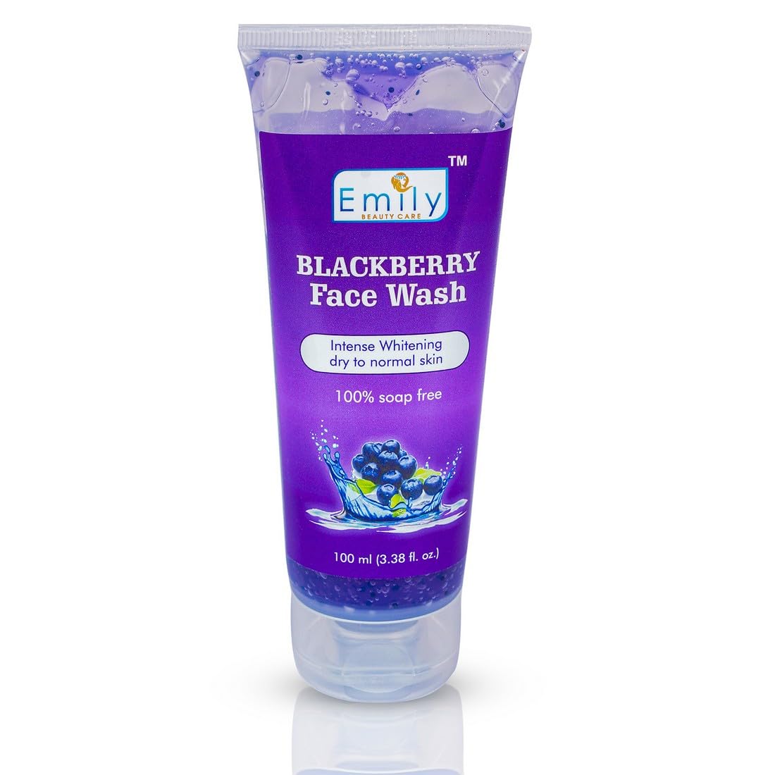 Emily Intense Whitening Blueberry Face Wash with Natural Blueberry Extracts - Brightening & Cleansing Facial Cleanser for Men & Women (100ml) | Perfect for Daily Skincare Routine & Acne-Prone Skin
