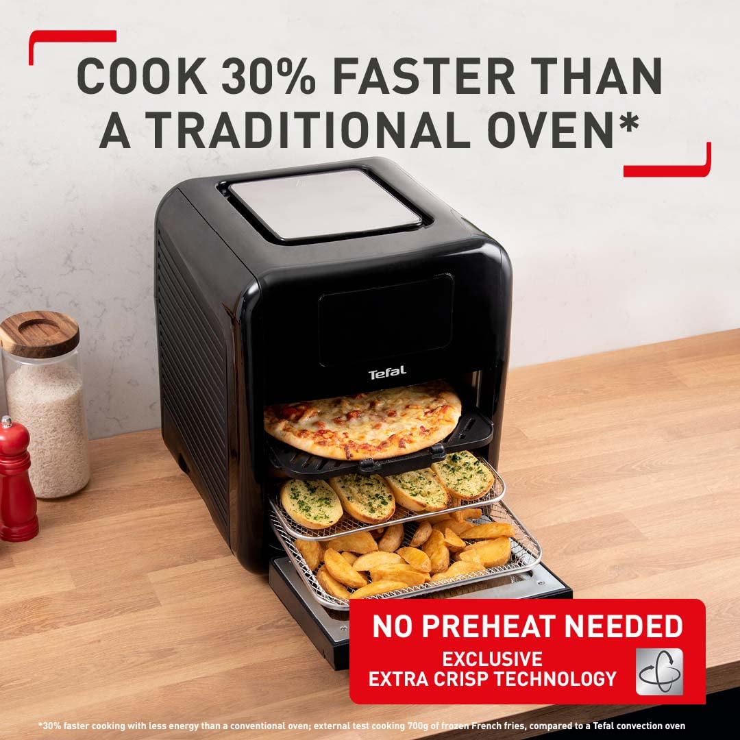 Tefal Easy Fry 9-in-1 11L Air Fryer Oven with Grill & Rotisserie - 8 Cooking Programs (Dehydrate, Roast, Bake, Toast) | 2000W Black FW501 | Perfect for Healthy Frying, Family Meals & Party Cooking