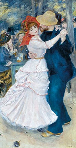 Pierre-Auguste Renoir 'Dance at Bougival' Vintage Impressionist Art Print - 5.75x11.25 Image Size, 11x14 Inches Overall - Perfect for Home Decor, Office Wall Art & Gift for Art Lovers