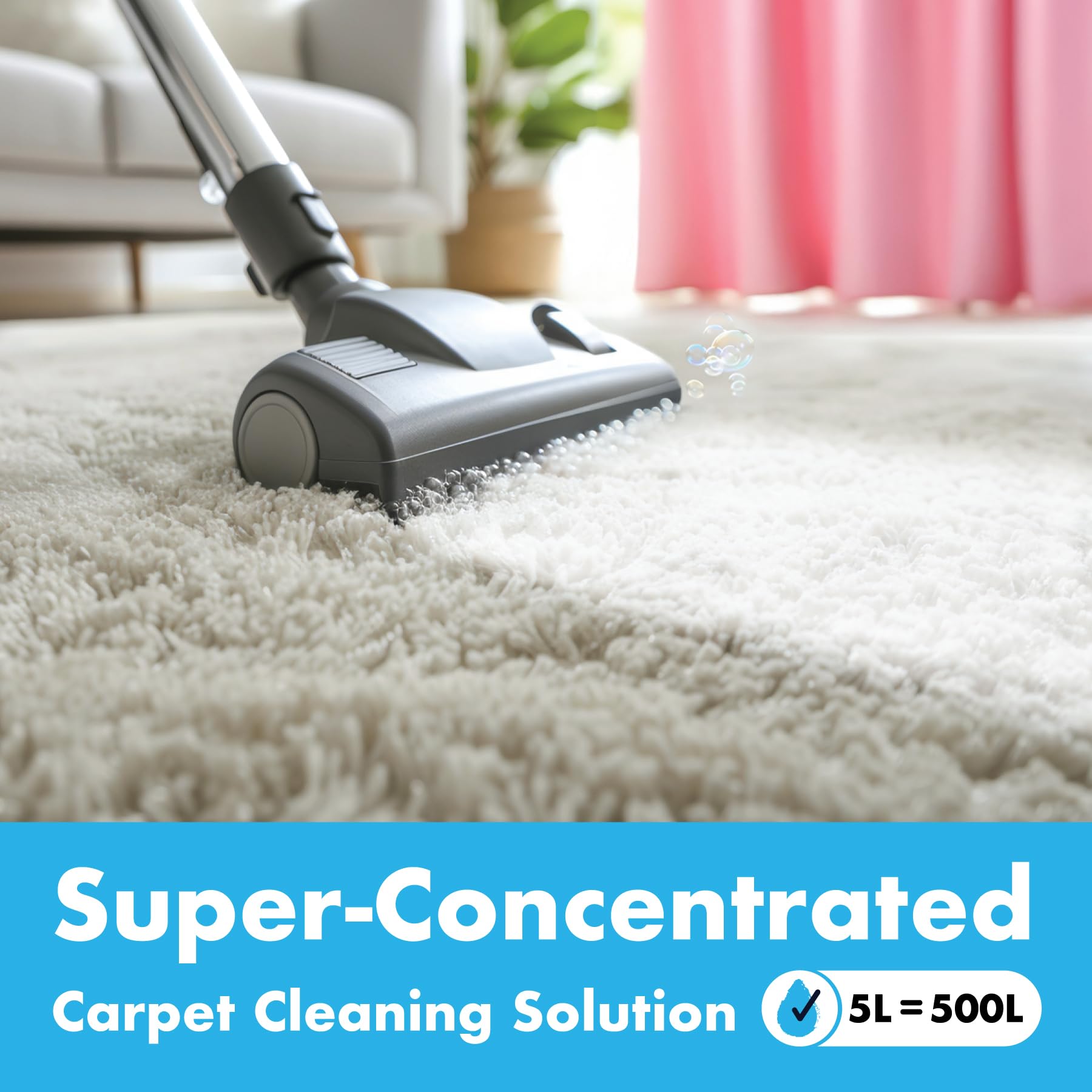 Dirtbusters Carpet Shampoo Cleaner Solution (5L) - Deep Cleans, Removes Stains & Eliminates Odors - Spring Fresh Scent - Ideal for Home, Office & Pet Areas