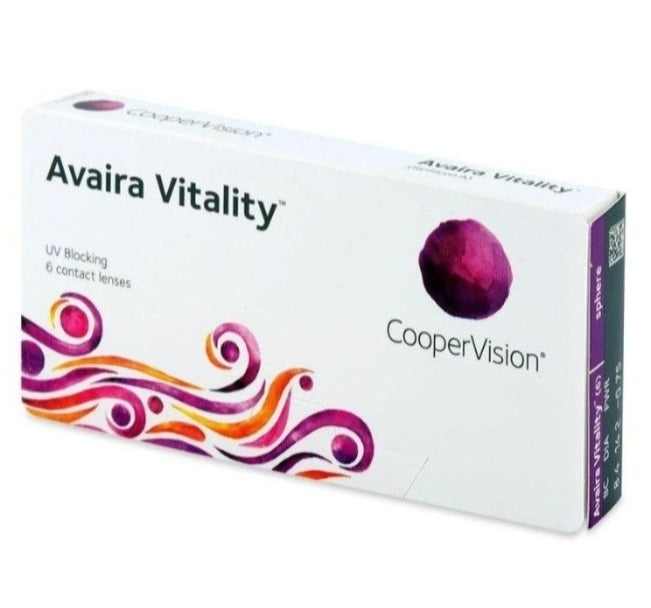 Avaira Vitality Contact Lenses (6 Pack) - Monthly Disposable, Comfortable & Breathable for Daily Wear - Perfect for Work, Travel & Active Lifestyles