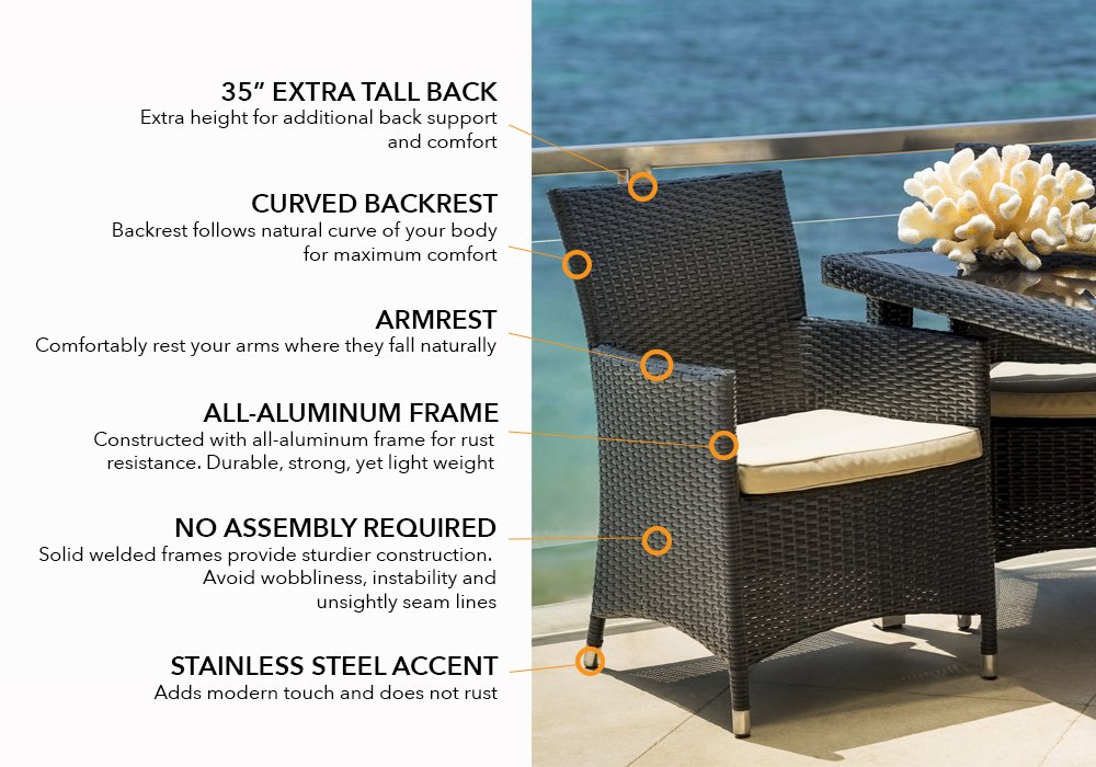 Ohana 14-Piece Outdoor Sectional Sofa and Dining Wicker Patio Furniture Set with Free Cover - Turquoise | Durable Rattan Furniture for Backyard, Poolside & Garden Relaxation