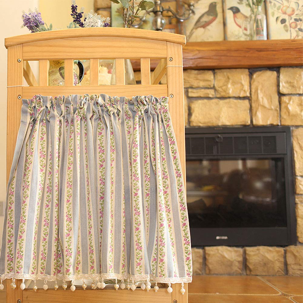 Blackout Kitchen Curtains - Natural Cotton Linen Cafe Short Curtains with Floral Print for Half Windows, Bathroom & Kitchen Decor - Perfect for Privacy, Light Control & Stylish Home Decor