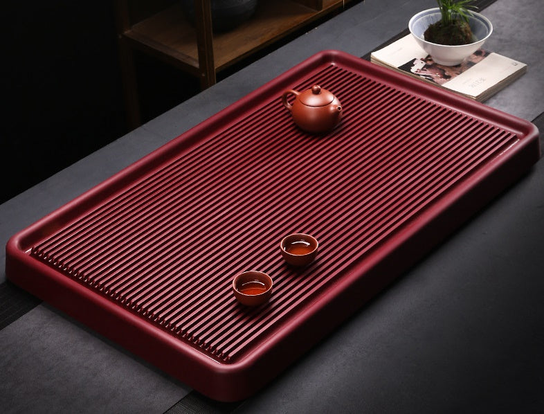 Premium Bamboo Tea Tray with Drainage - Elegant Tea Brewing Tray Set for Gongfu & Loose Leaf Tea Ceremony - Perfect for Home, Office & Tea Parties