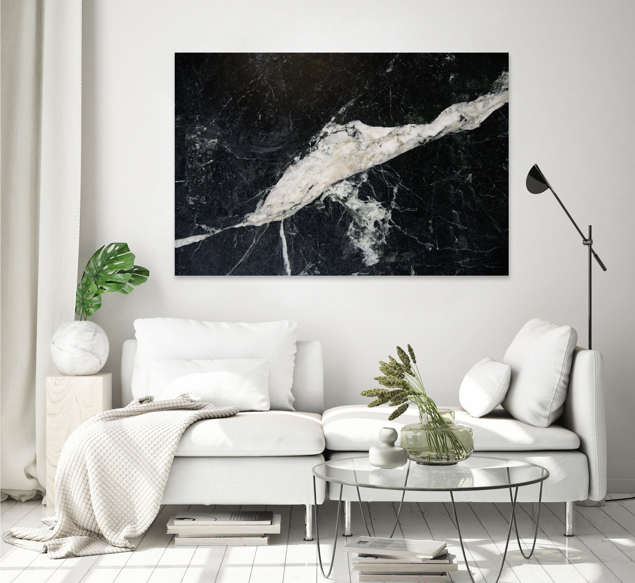 Black Marble Glam #2 - Elegant Marble Texture Wall Art for Home & Office Decor | Perfect for Living Room, Bedroom, or Workspace