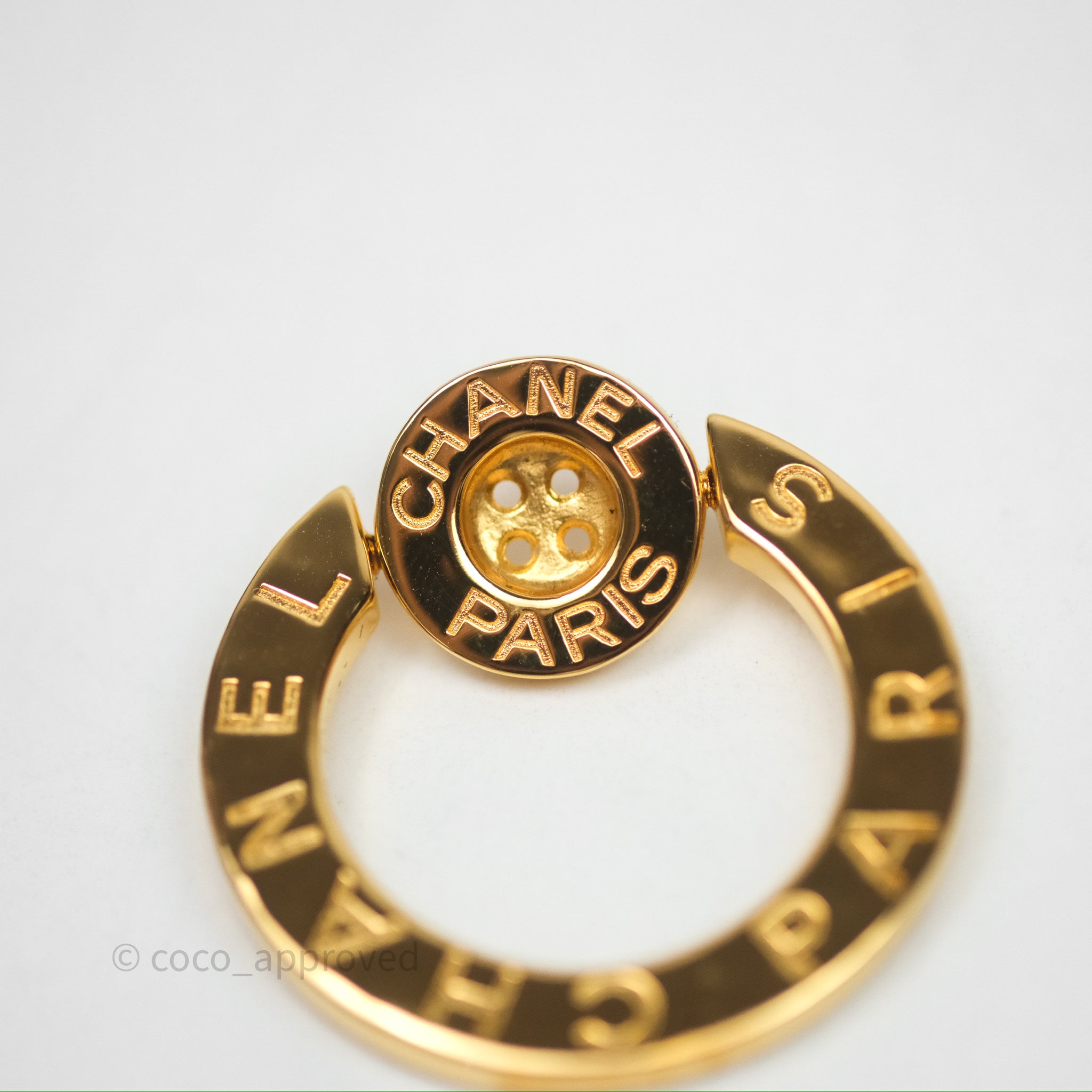 Chanel CC Round Earrings Gold Tone 20A - Luxury Fashion Jewelry for Women - Perfect for Parties, Weddings & Special Occasions