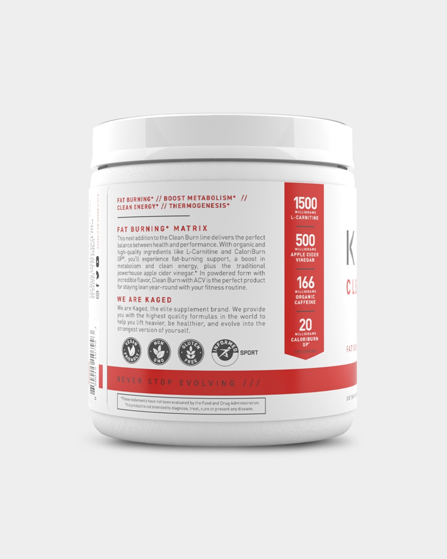 Kaged CLEAN BURN Fat Burner Supplement - Natural Weight Loss Pills for Men & Women - Boost Metabolism & Energy - Perfect for Gym, Workout & Active Lifestyle