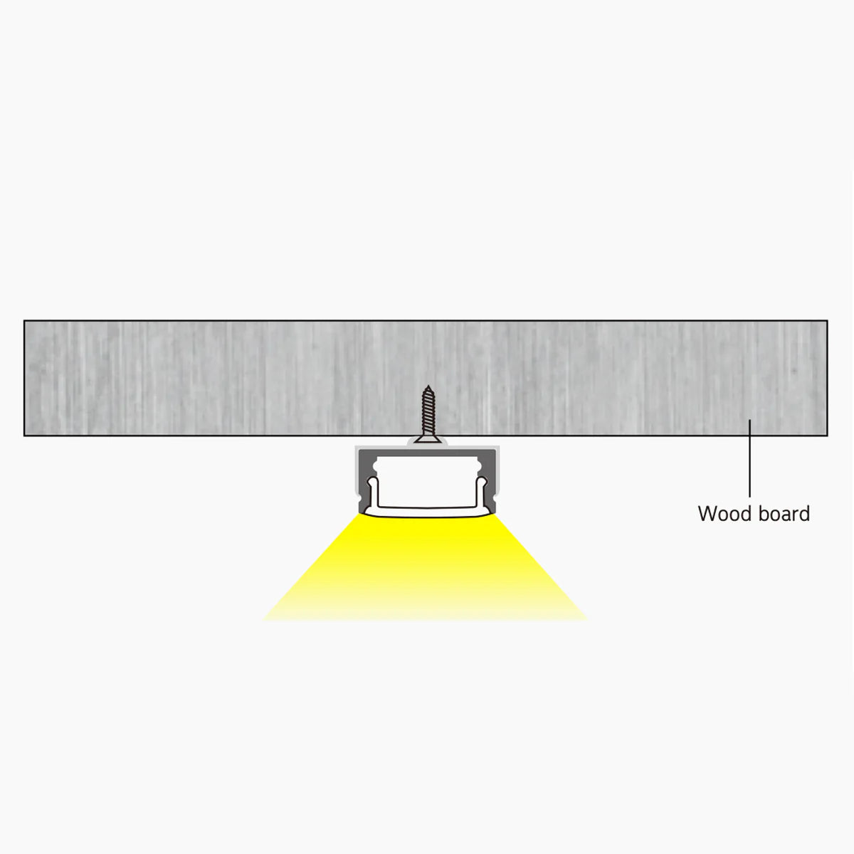 8 ft Aluminum LED Strip Light Channel - 10 Pack BN252 Rectangular Surface Mount for 0.43