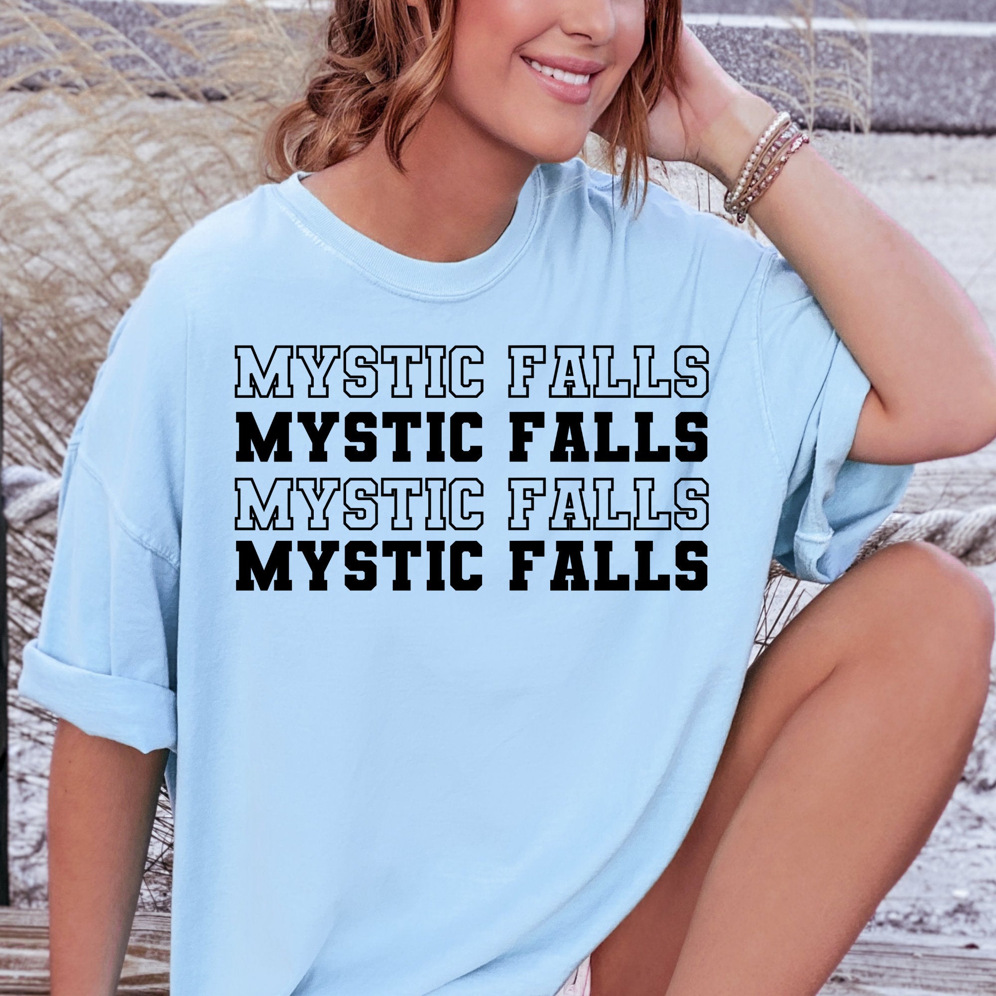 Vampire Diaries TVD Damon Salvatore & Stefan Salvatore T-Shirt - Mystic Falls Merchandise - Perfect Gift for TVD Fans - Wear to Conventions, Halloween & TV Show Marathons