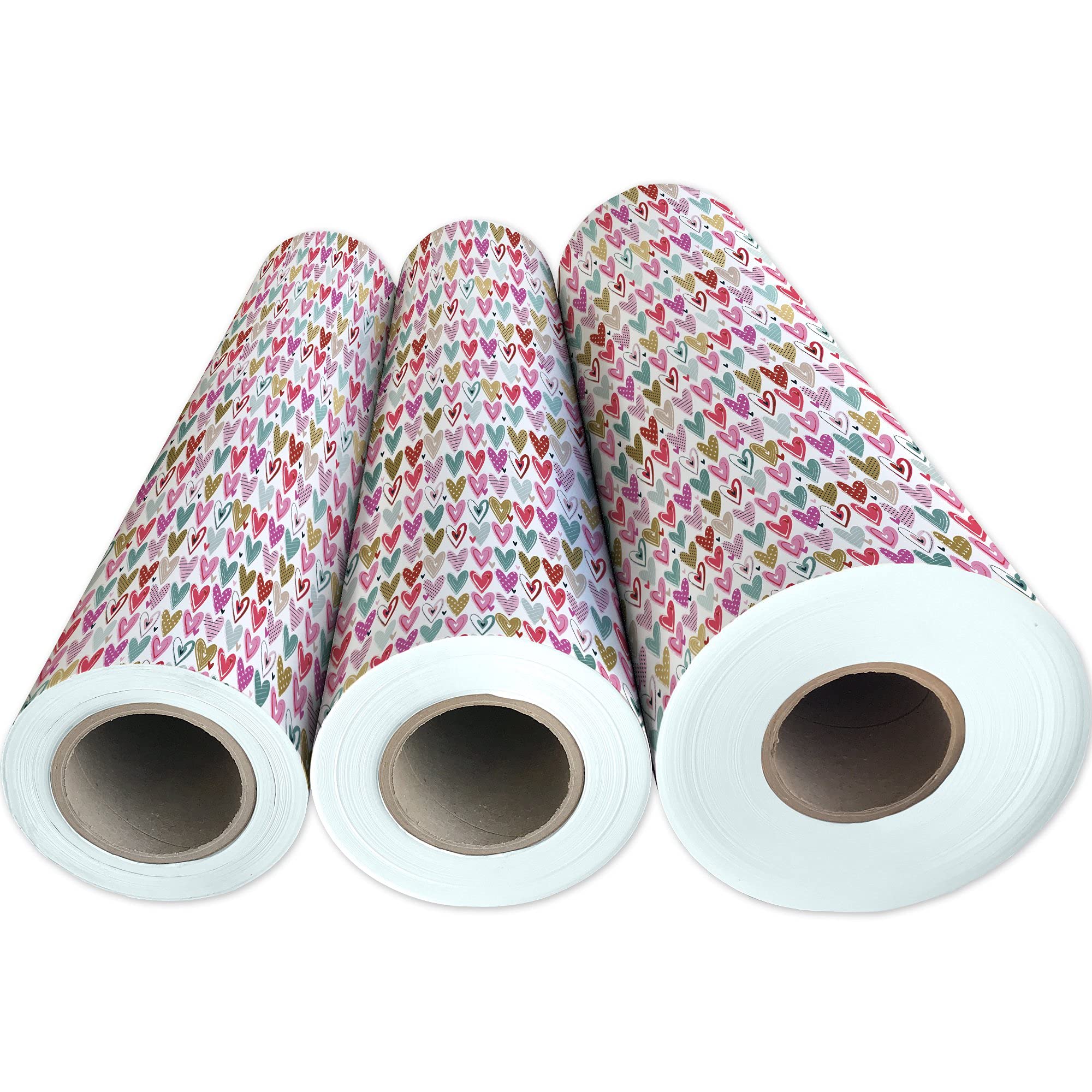 Jillson Roberts Bulk Valentine Gift Wrapping Paper - 833 Feet x 24 Inches, Pretty Hearts Design, Premium Quality for Holiday Gifts, Party Decorations & Craft Projects