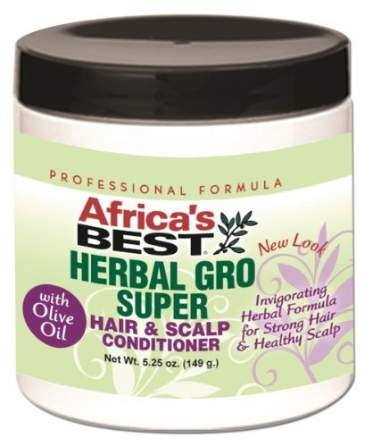 Africa's Best Herbal Gro Super Conditioner 5.25 oz (Pack of 6) - Natural Hair Growth Treatment for Curly, Coily & Dry Hair - Perfect for Daily Moisturizing & Scalp Care