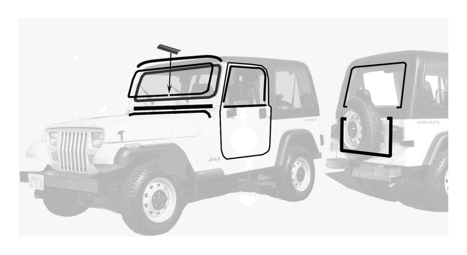 Crown Complete Weatherstrip Kit for Cars - Premium Door & Window Seals - Perfect for Jeep, Dodge, and Chrysler Vehicles - Reduce Noise & Improve Insulation