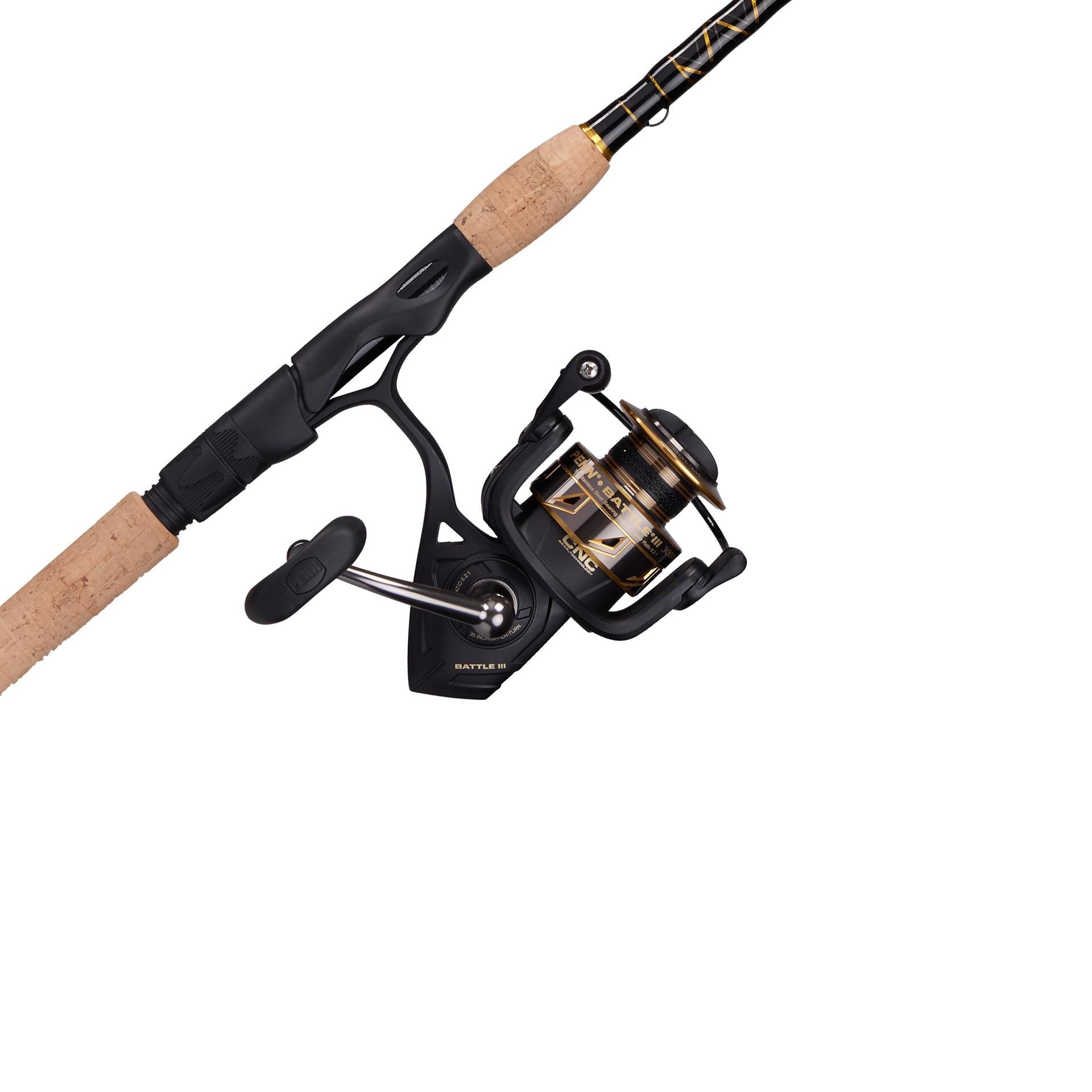 Battle® III Spinning Rod and Reel Combo - Premium Fishing Gear for Freshwater & Saltwater Anglers - Perfect for Bass, Trout, and Inshore Fishing Adventures