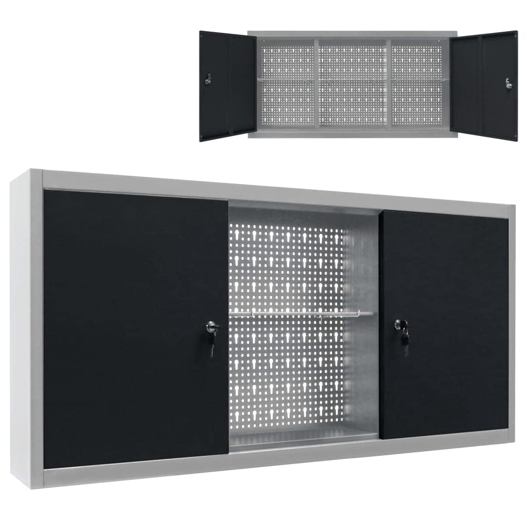 Wall Mounted Tool Cabinet - Industrial Metal Storage for Garage & Workshop