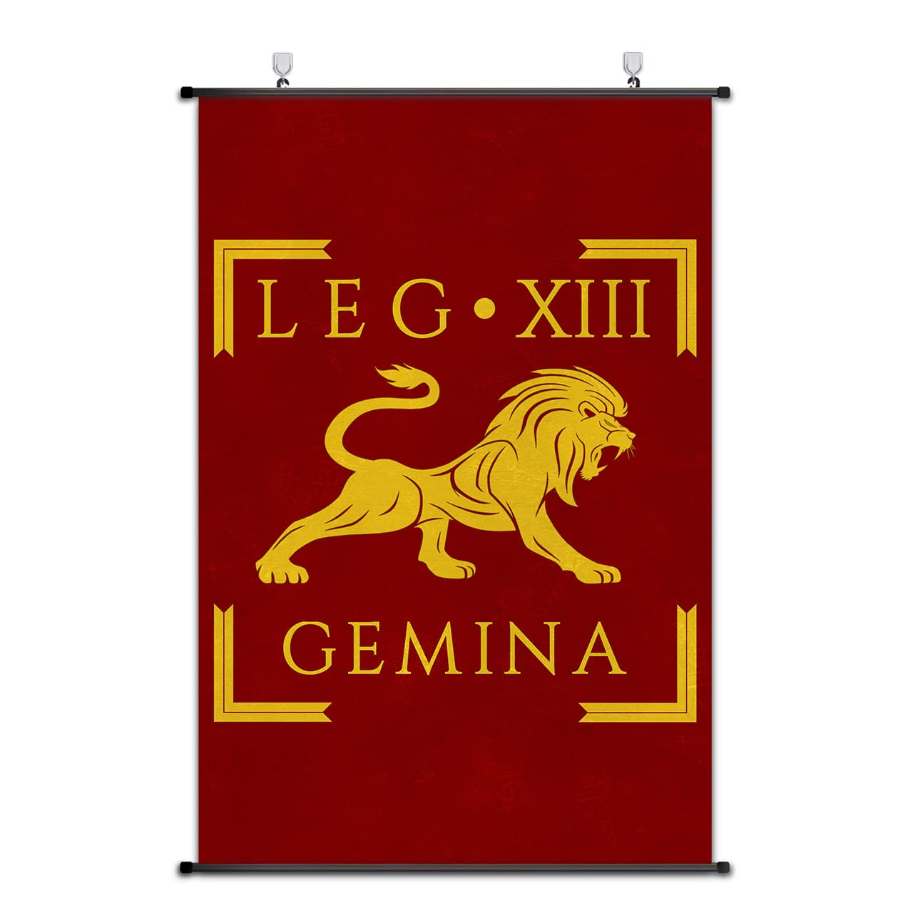 Vintage Roman Legion Banner - LEGIO XIII GEMINA Wall Art Decor | Historical Scroll Poster & Cloth Flag for Home, Office, or Classroom | Ancient Rome Military Theme Display