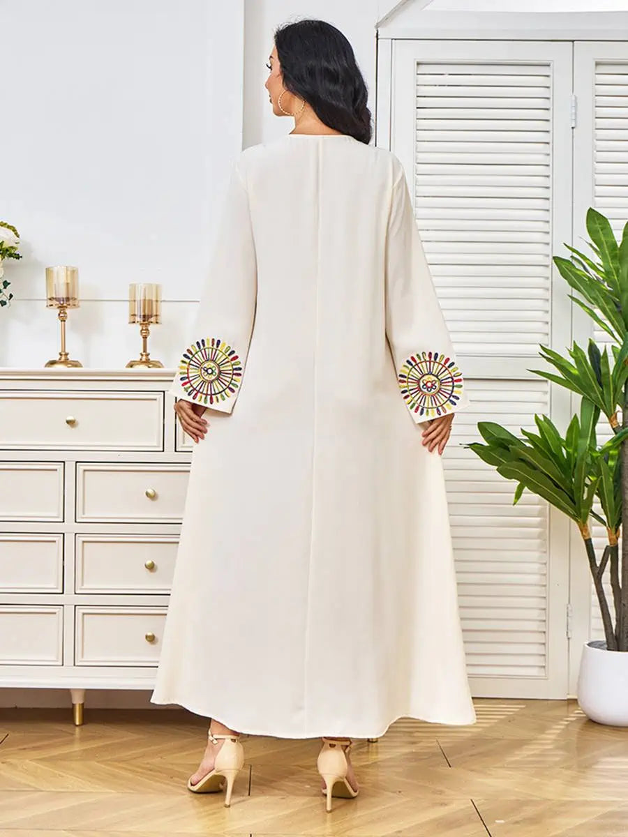 Elegant Rope Embroidery Eid Caftan Dress for Women - Traditional Moroccan Kaftan #24309 - Perfect for Eid Celebrations, Weddings & Special Occasions