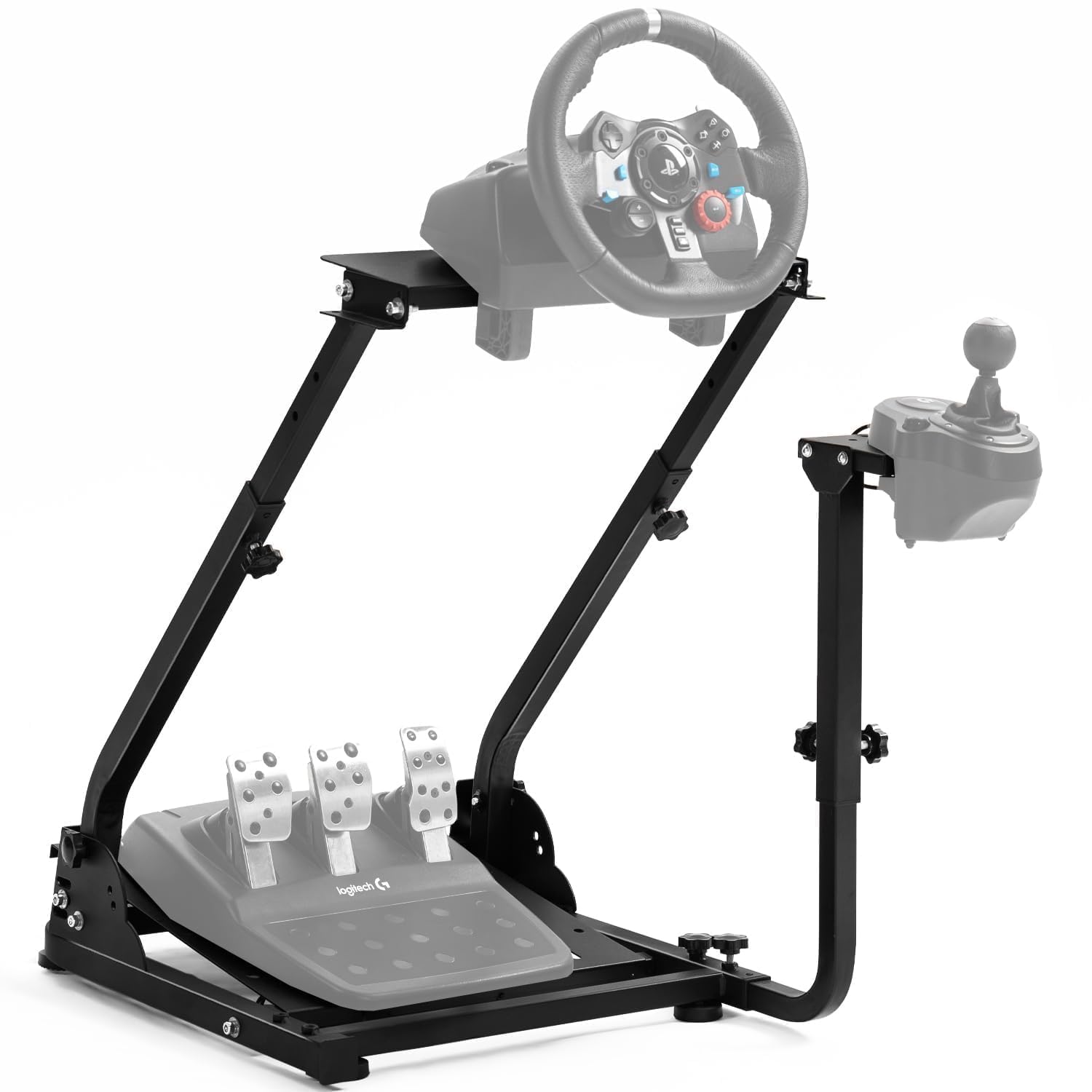 Marada G920 Racing Steering Wheel Stand with Shifter Mount - Compatible with Thrustmaster, PXN, Logitech G29 & G923 - Height Adjustable Simulator Frame (Wheel, Pedals & Gear Lever Not Included) - Perfect for Home Racing Simulator Setup & Gaming Accessories
