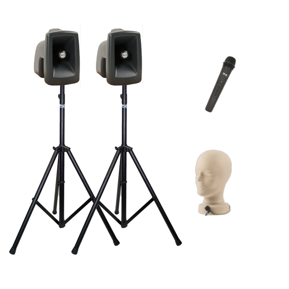 Anchor Audio MegaVox Pair (U2, COMP) - Portable PA Speaker System with 2 Wireless Microphones for Outdoor Events, Parties & Public Speaking