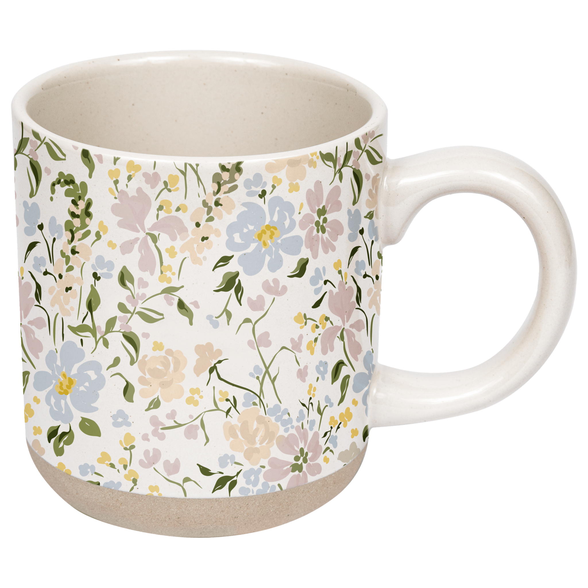 Handmade Floral Stoneware Coffee Mug - Ceramic Tea Cup with Elegant Floral Design, Perfect for Home, Office, or Gift Giving