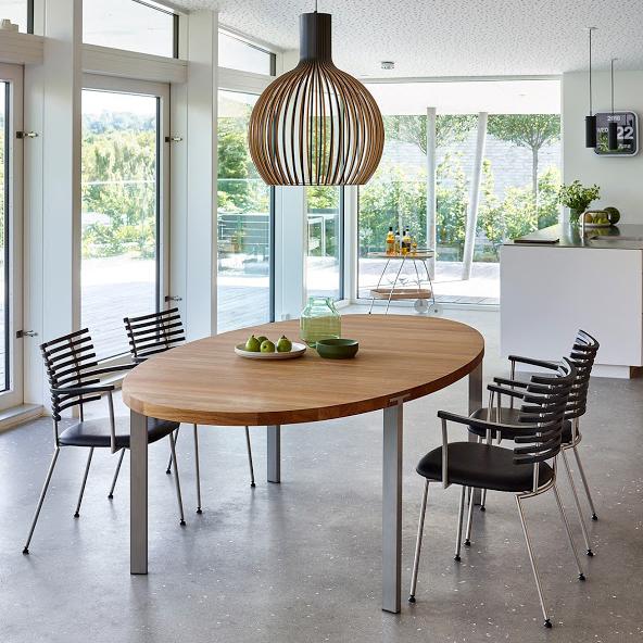 GM2100 Oval Extension Table - Expandable Dining Table for 6-8 People, Perfect for Family Gatherings & Dinner Parties