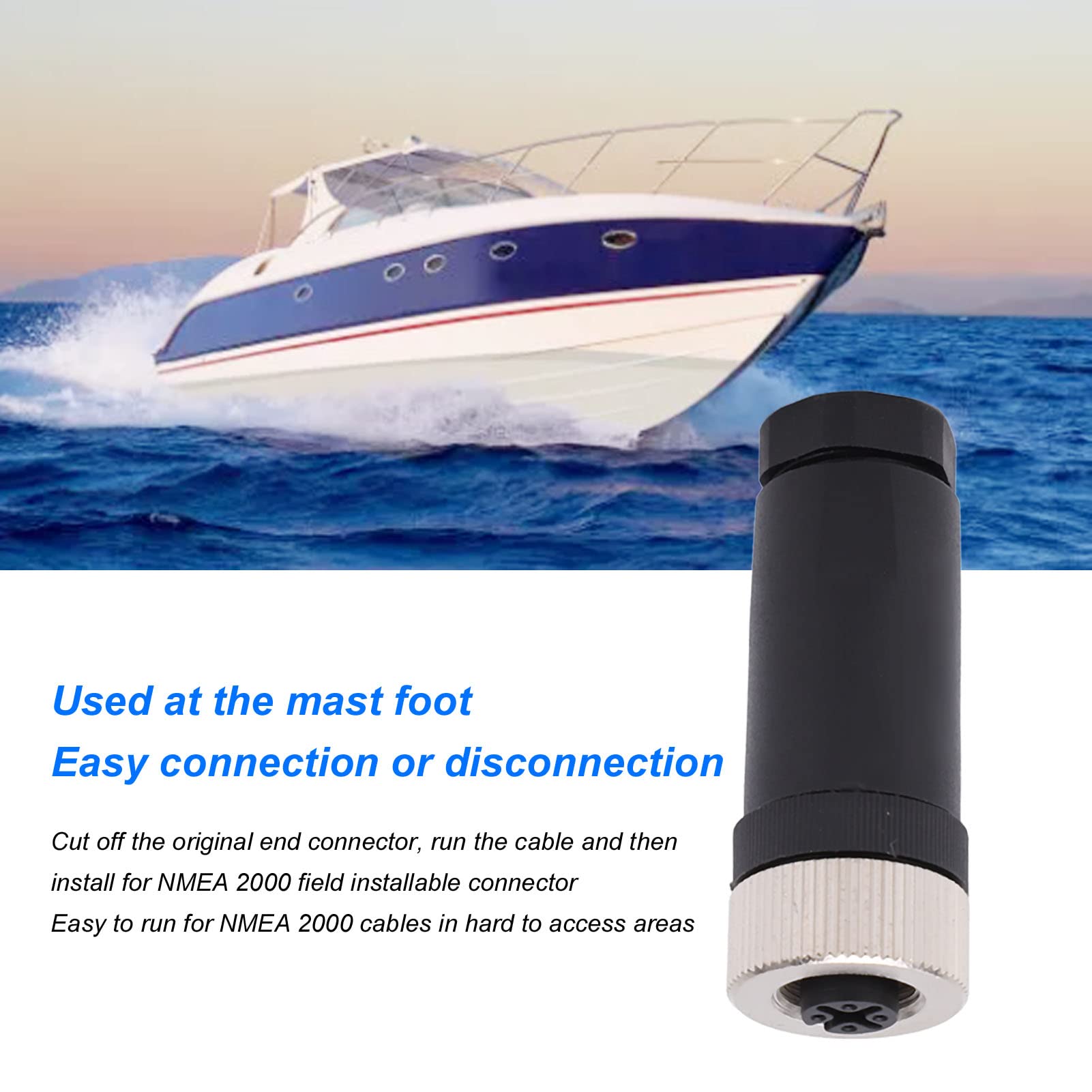 NMEA 2000 Field Installable Connector 5-Pin Female for Boat/Yacht - Marine Network Installation