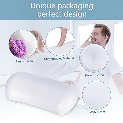 Non-Slip SPA Bath Pillow with Suction Cups - Waterproof & Soft Headrest for Relaxing Baths